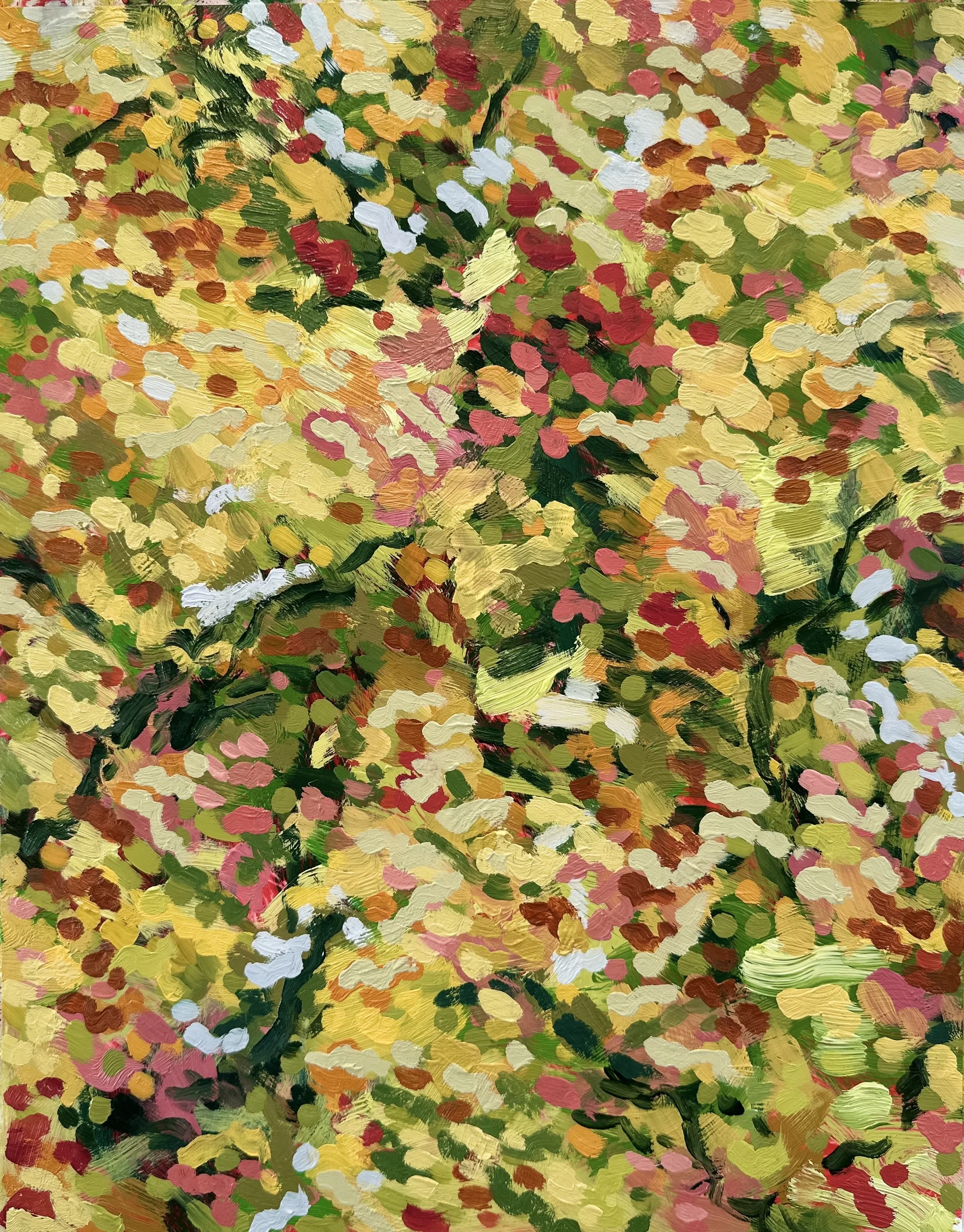 Fall Study with Estrangement, acrylic and oil on Yupo paper, 14 x 11 in.