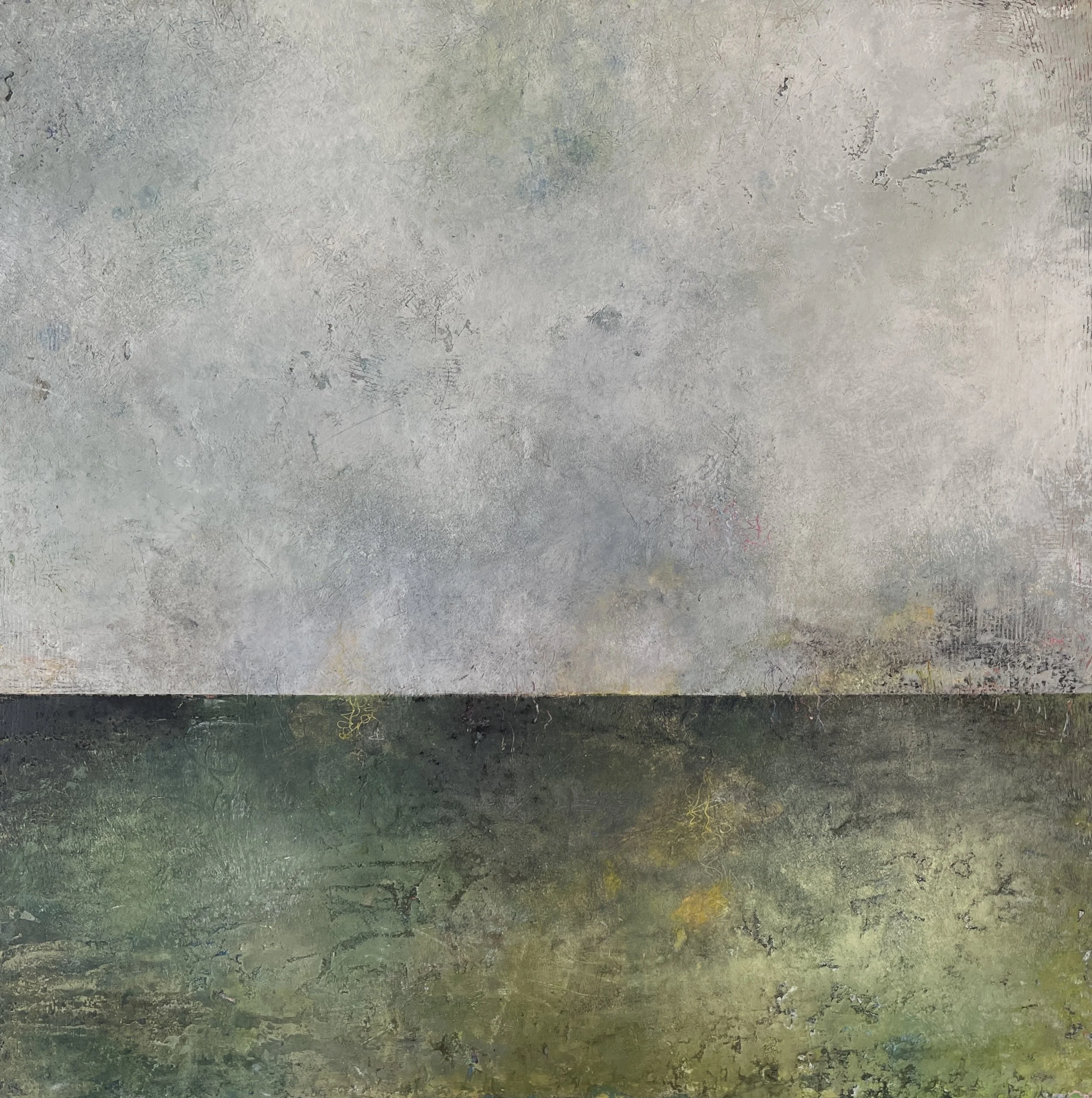 Threshold, oil and cold wax, 20 x 20 in.