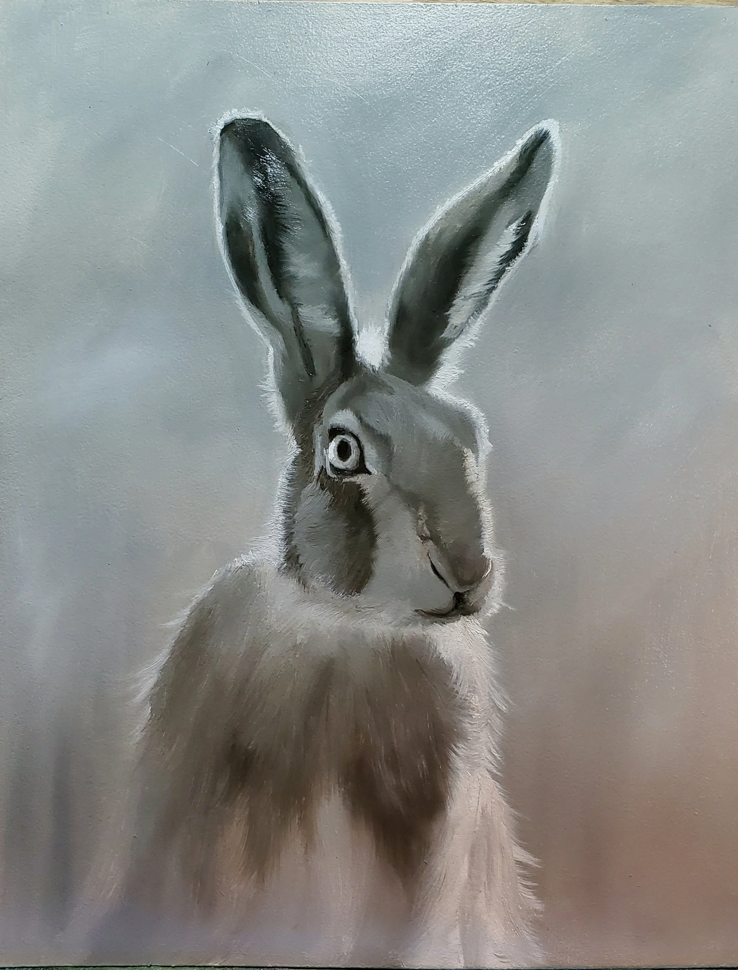 Hare Brained Idea, oil on panel, 12 x 16 in.