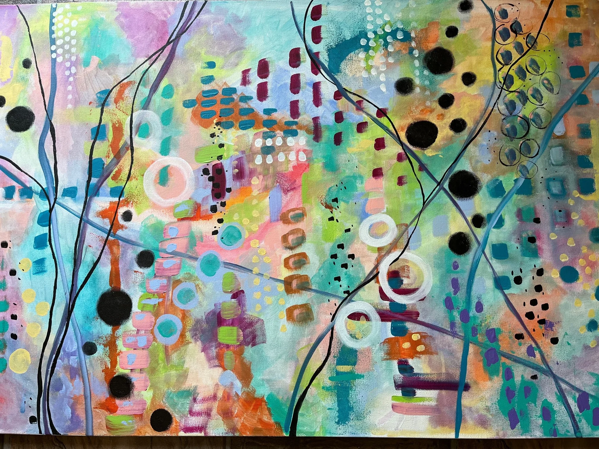 Map, Acrylic Paint, 24 x 36 in.