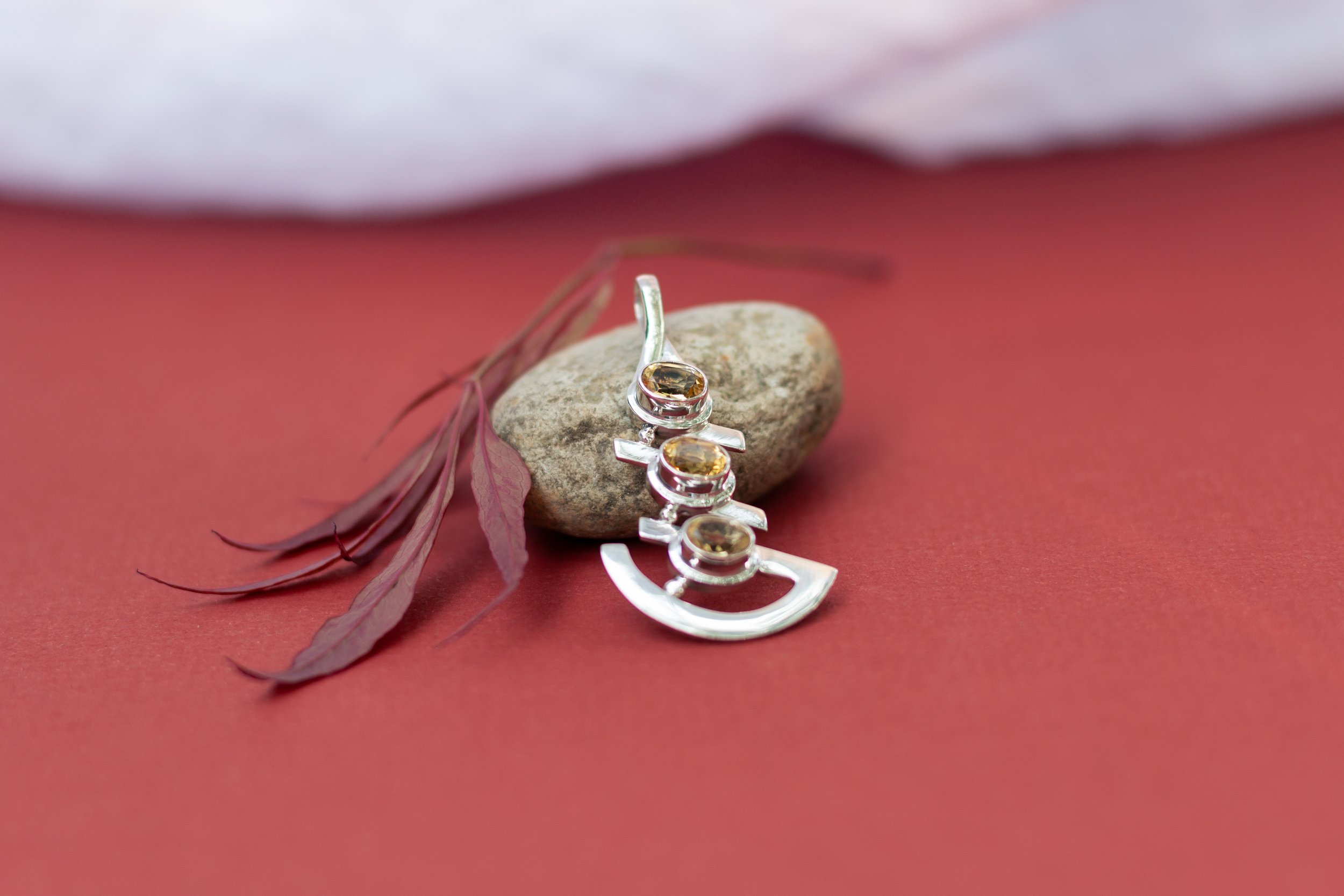 Citrine Crescent Pendant