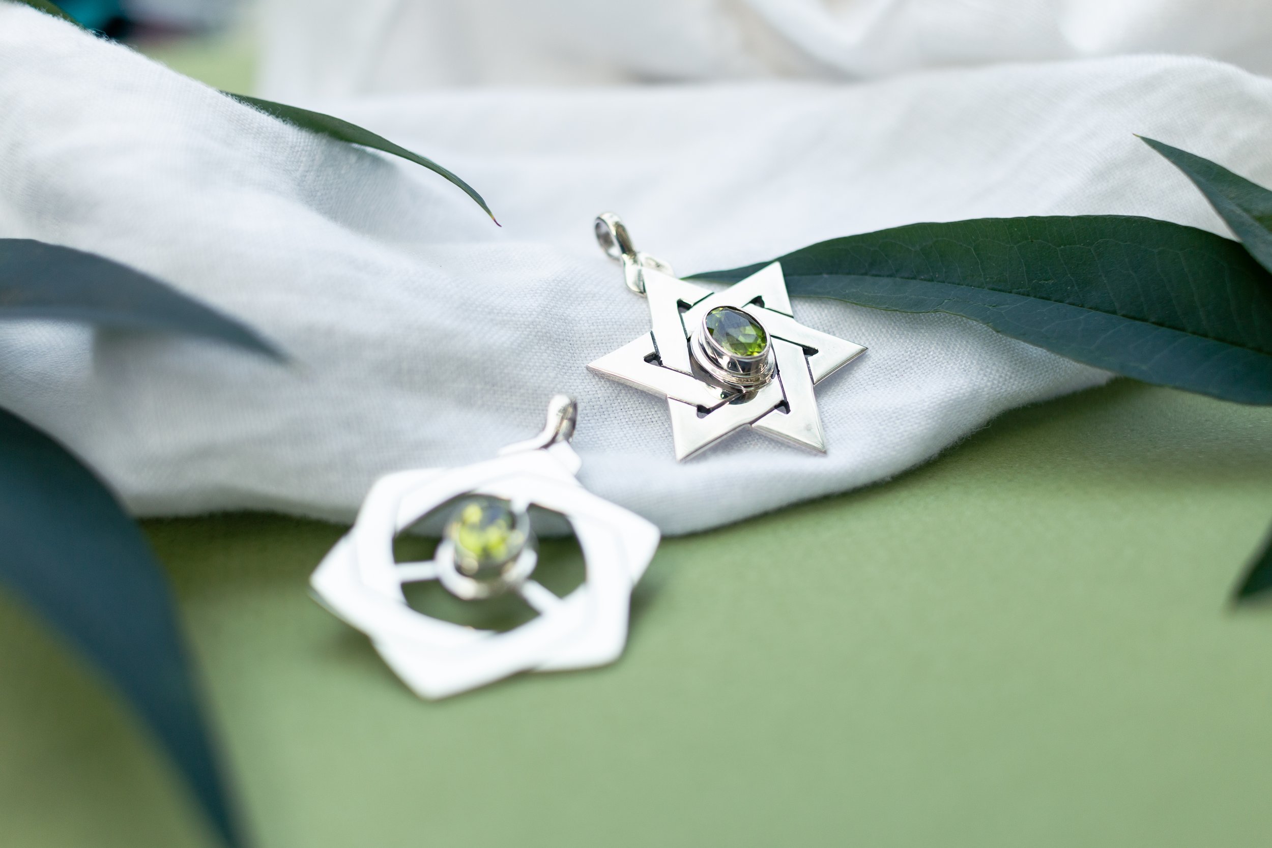 Peridot Tetrahedron Star Pendant