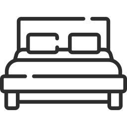 Outline of a bed with two pillows