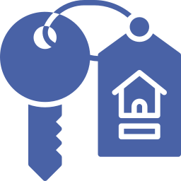 A set of keys with a house-shaped keychain