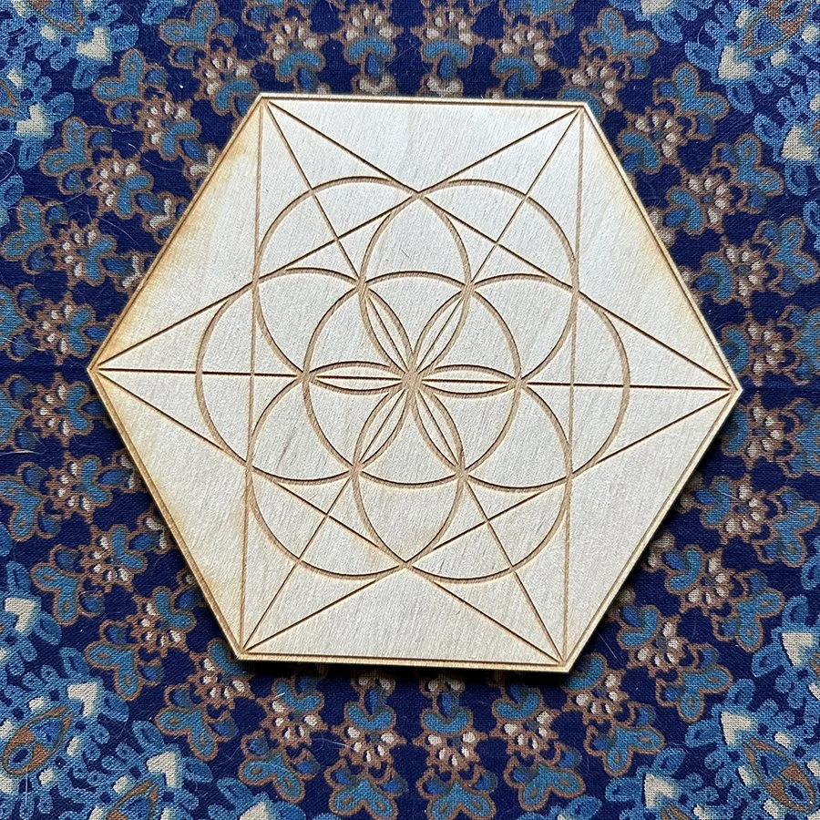 Seed of Life Wooden Grid Board
