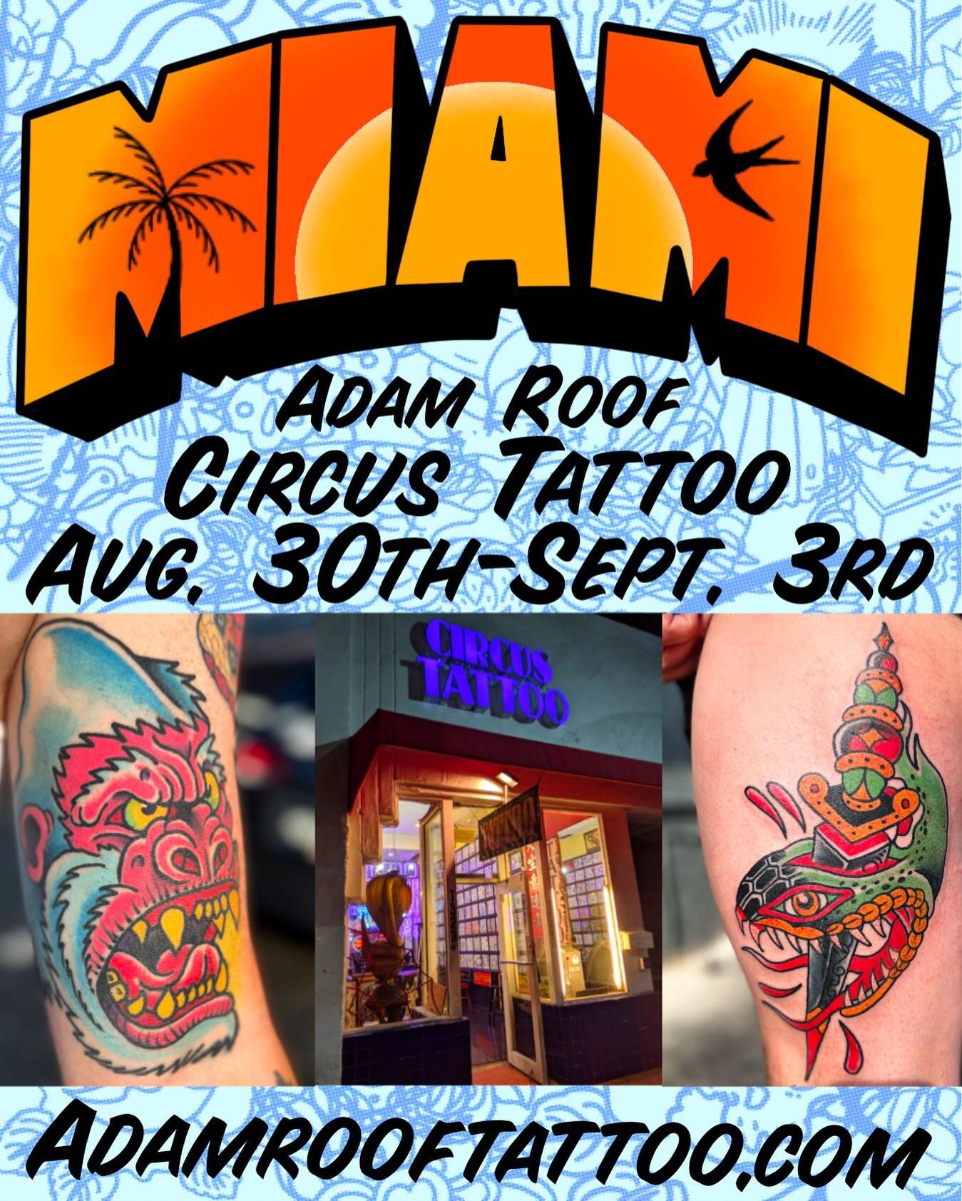 I&rsquo;ll be guest spotting at the infamous Circus Tattoo August 30th-September 3rd. If you are in the South Florida area and want to get tattooed, you can shoot me a dm or fill out a contact form on my website. Huge thanks and shout out to @hatchba