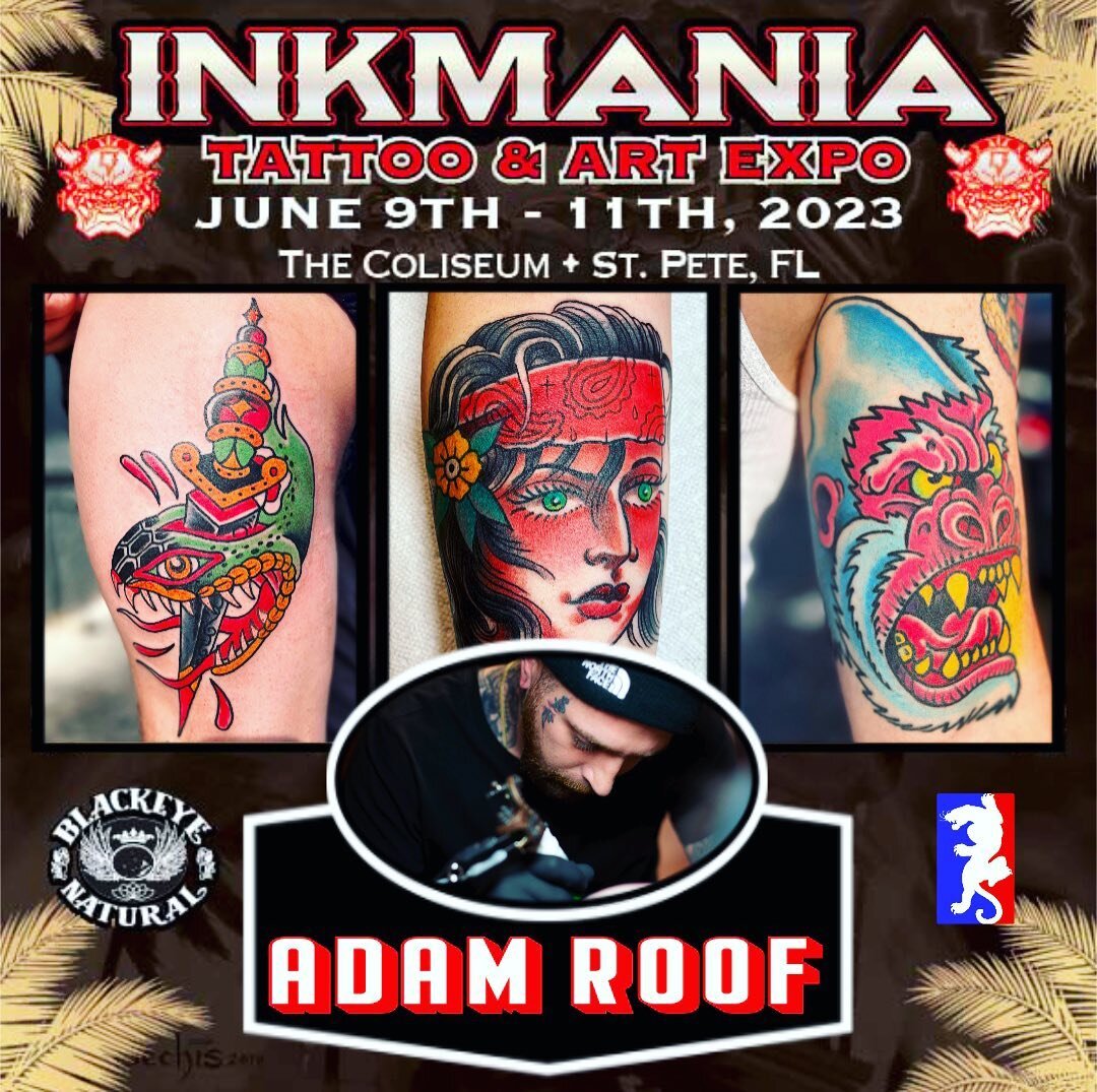 I have 2 spots left for @inkmaniaexpo in downtown St. Petersburg. If you have been wanting to skip the wait and set up an appointment, nows your chance. Either shoot me a dm to lock in the spot or fill out a contact form on my website and I will get 
