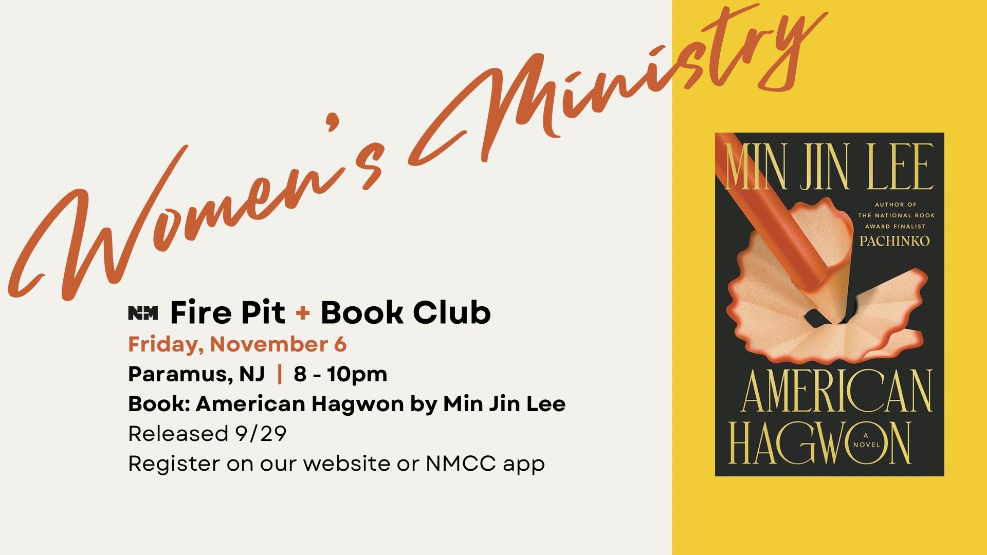 Fire Pit + Book Club Night: American Hagwon hosted by New Mercy Women's Ministry