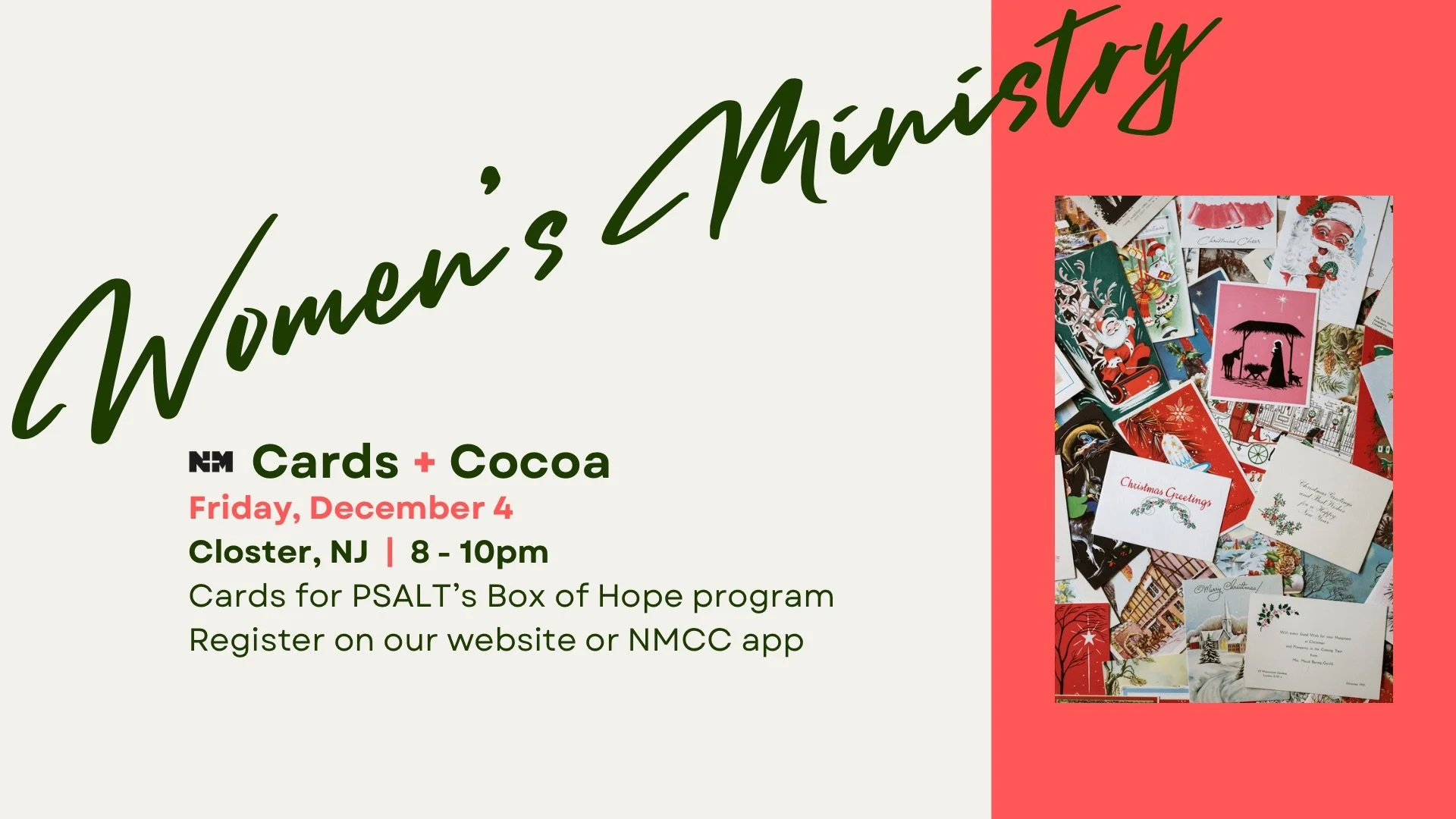Cards and Cocoa Hosted by New Mercy Women's Ministry × PSALT