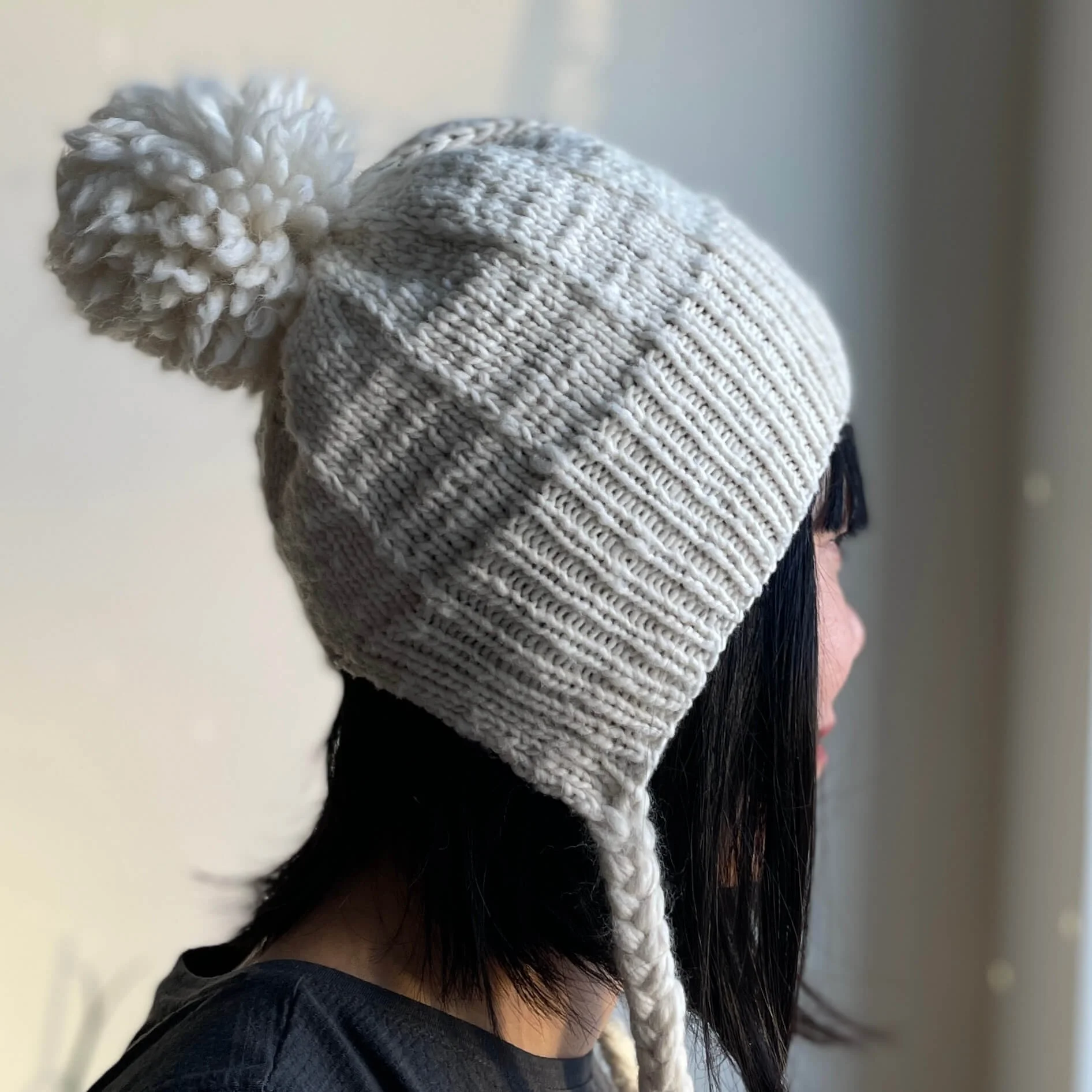Knitted hat for people with bangs (me)