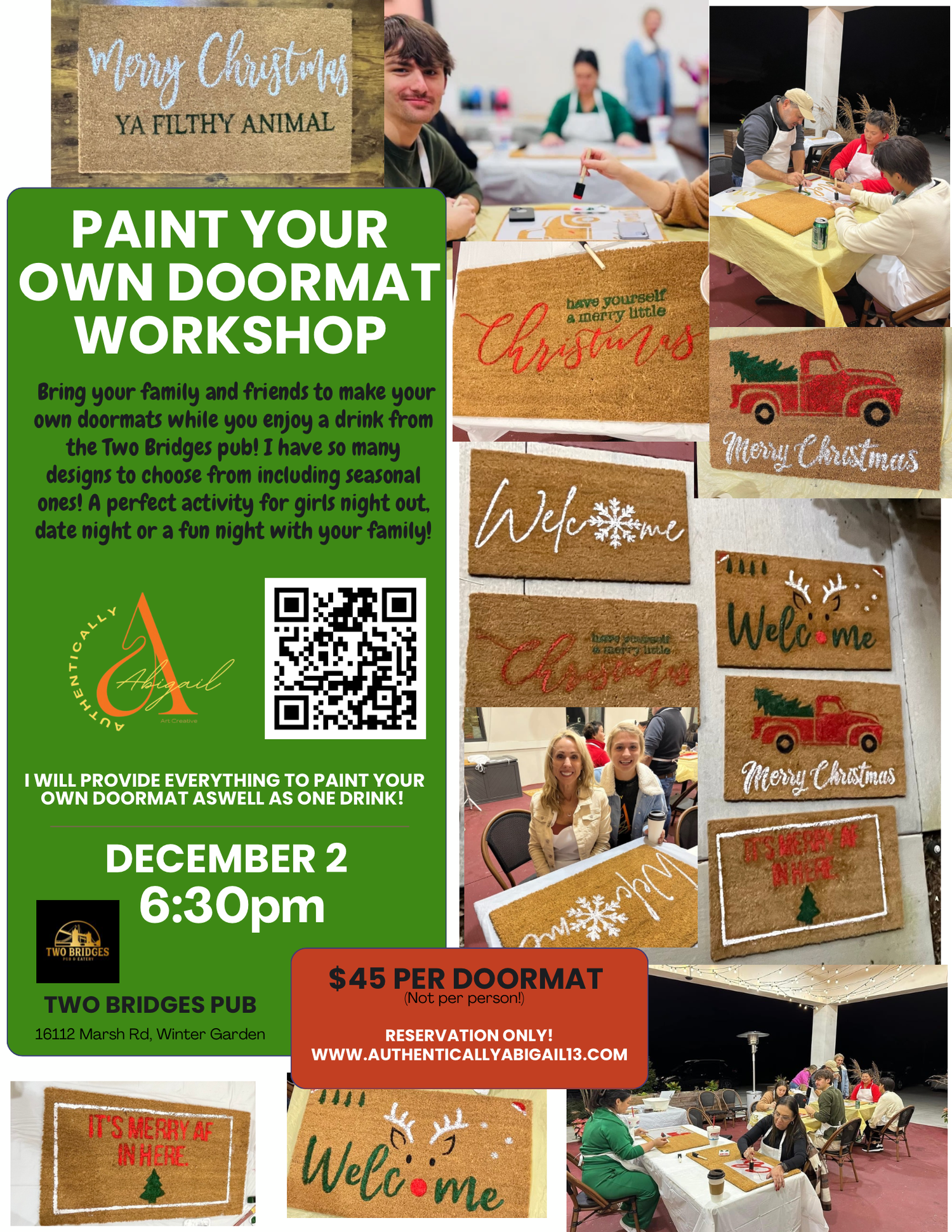 Doormat Painting - Two Bridges Pub