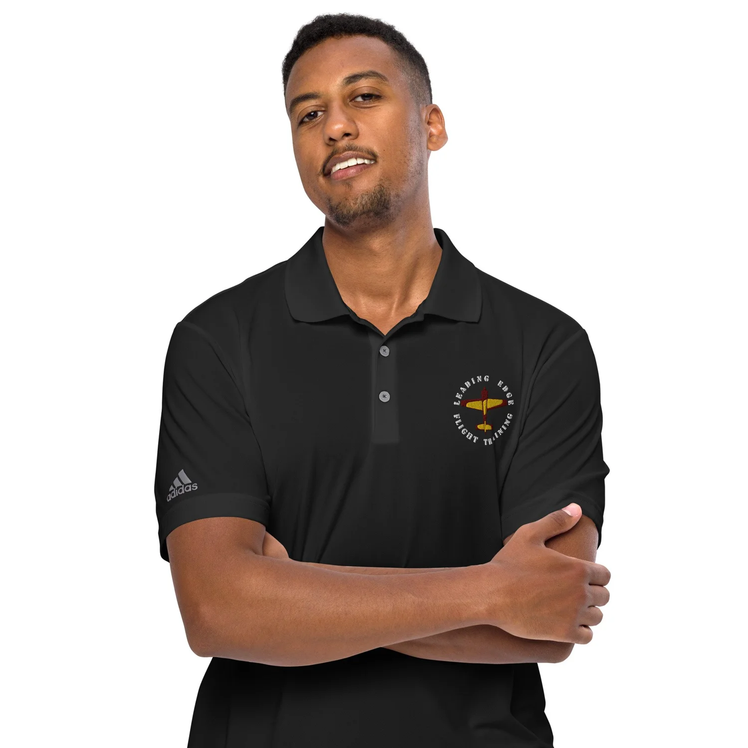 black performance polo