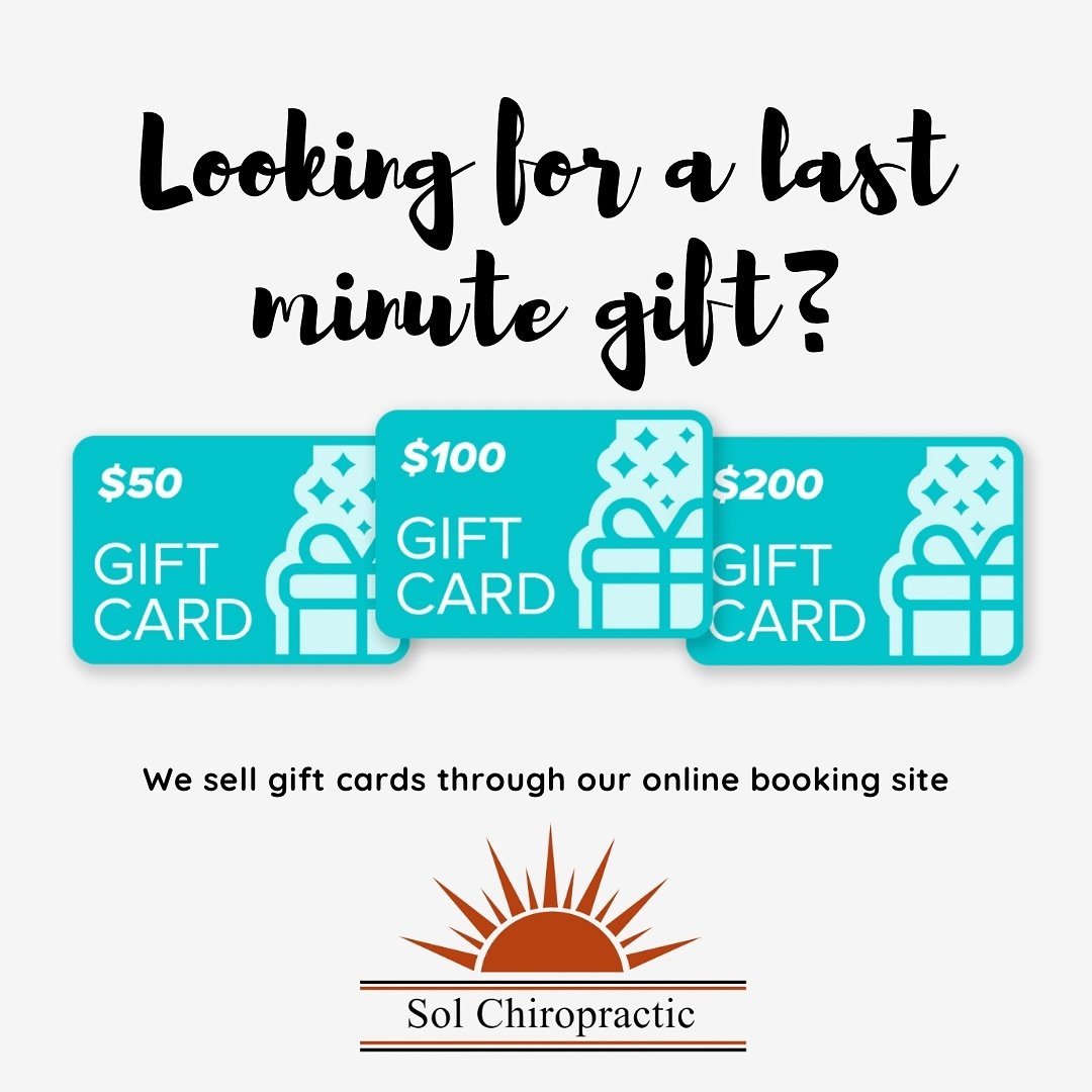 🎄 Running out of time for holiday shopping? 🕰️ Our gift cards are the ideal last-minute gift! Give the gift of wellness this season 🎁

How? Go to www.solchiropracticfresno.com, scroll to the bottom of the page, and click on &ldquo;BUY A GIFT CARD.