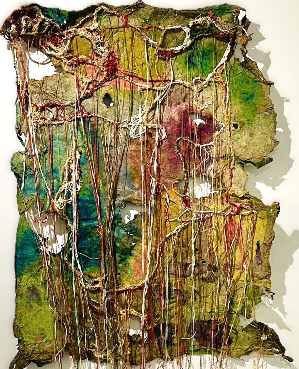 ALBATROSS, 2024. Mulberry paper, thread and dye, 55cm X 100cm