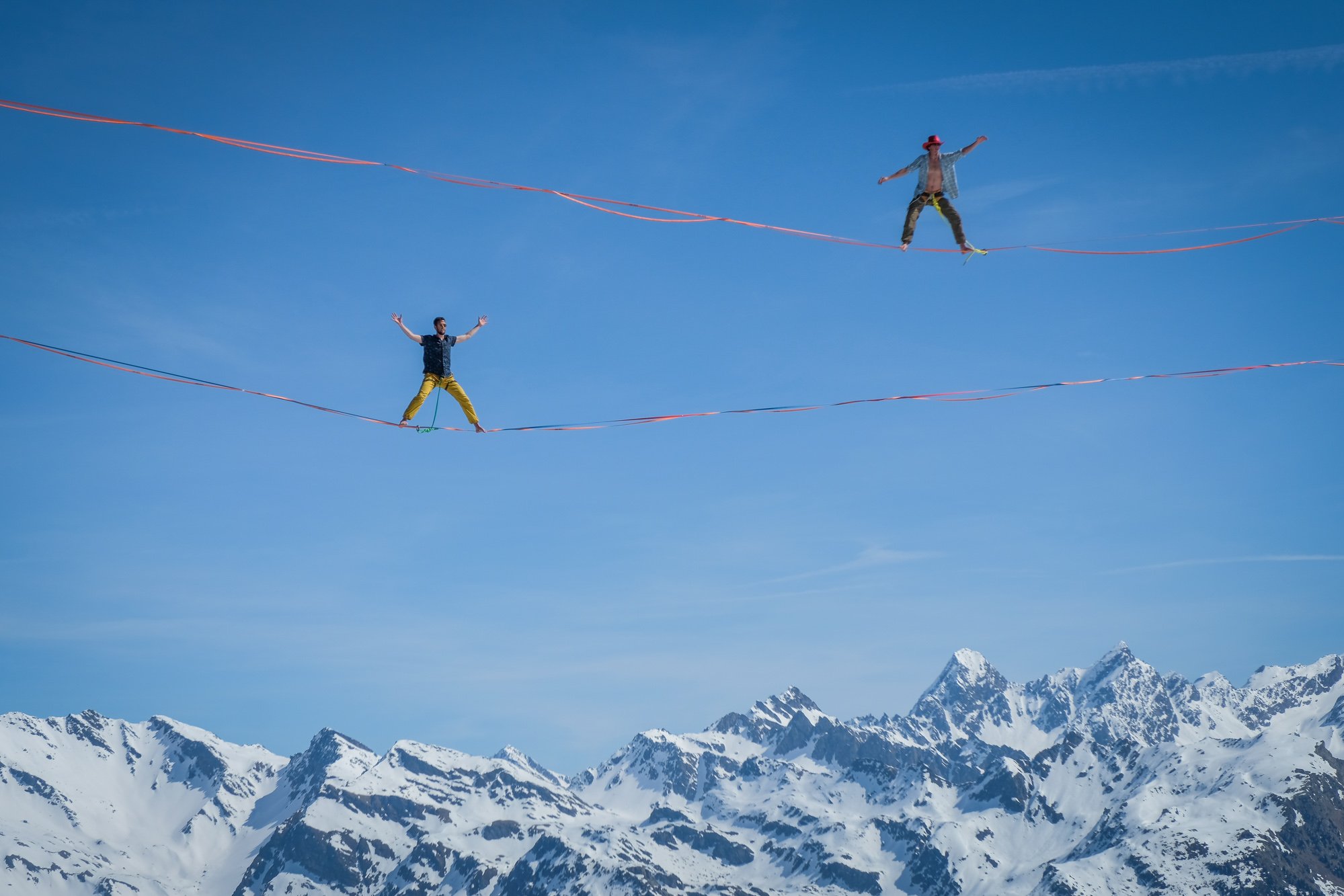 Alps - Extreme sports - Highline - Winter Festislack 2017