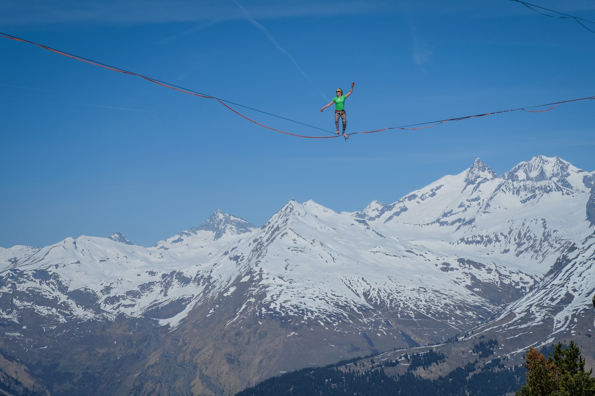 Alps - Extreme sports - Highline - Winter Festislack 2017