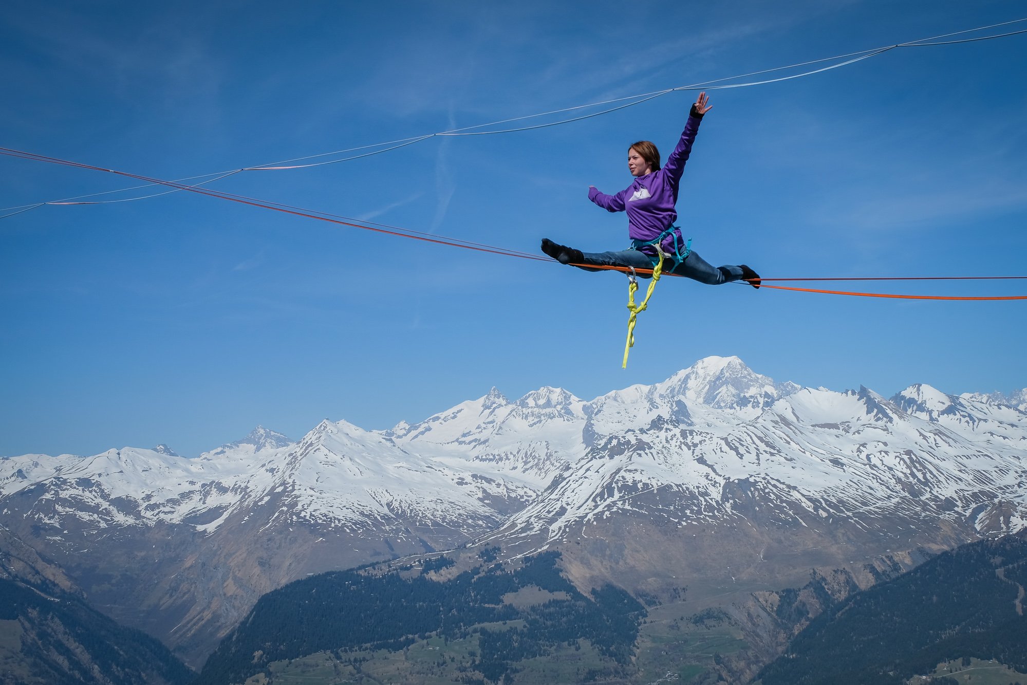 Alps - Extreme sports - Highline - Winter Festislack 2017