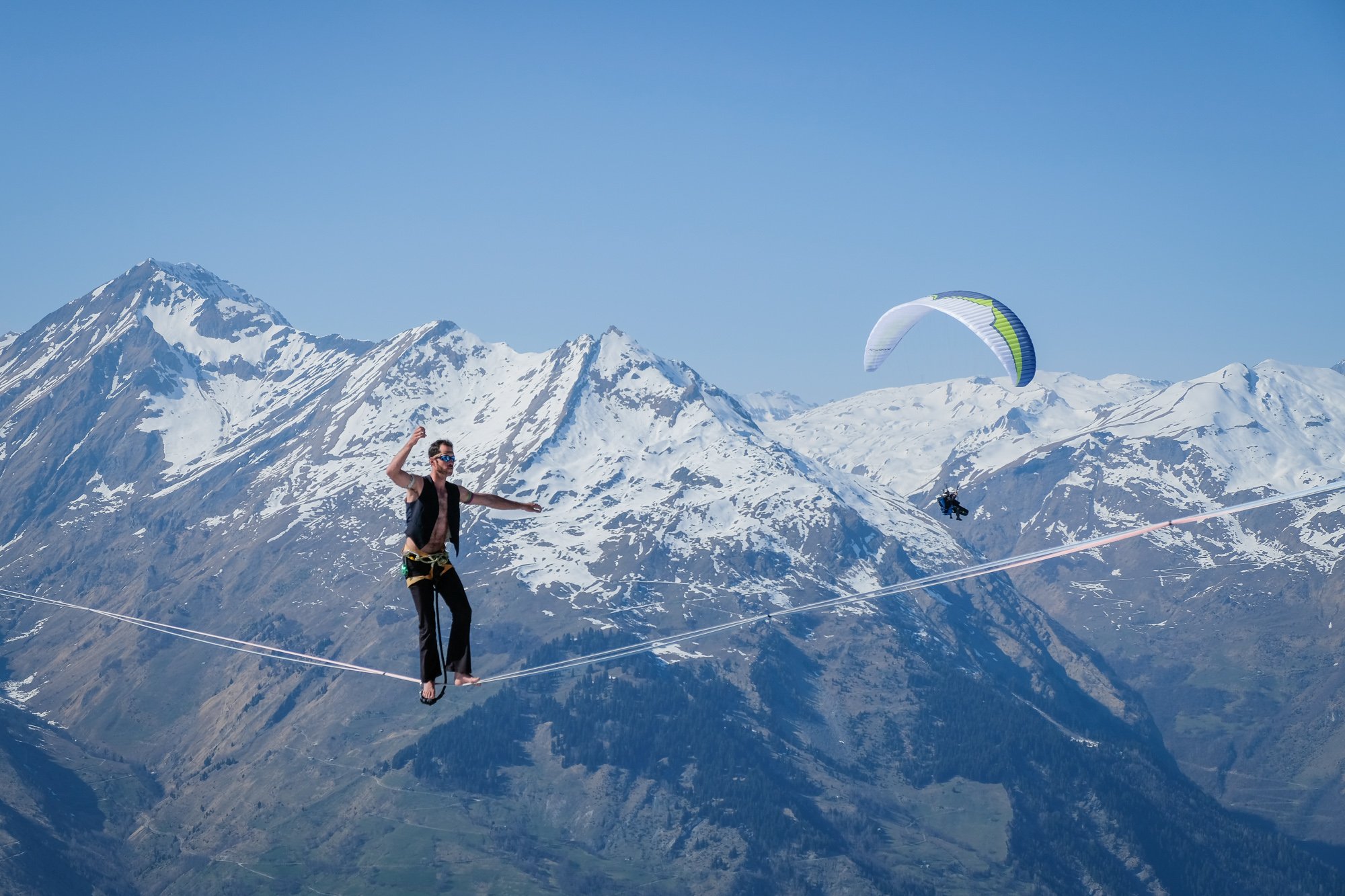 Alps - Extreme sports - Highline - Winter Festislack 2017