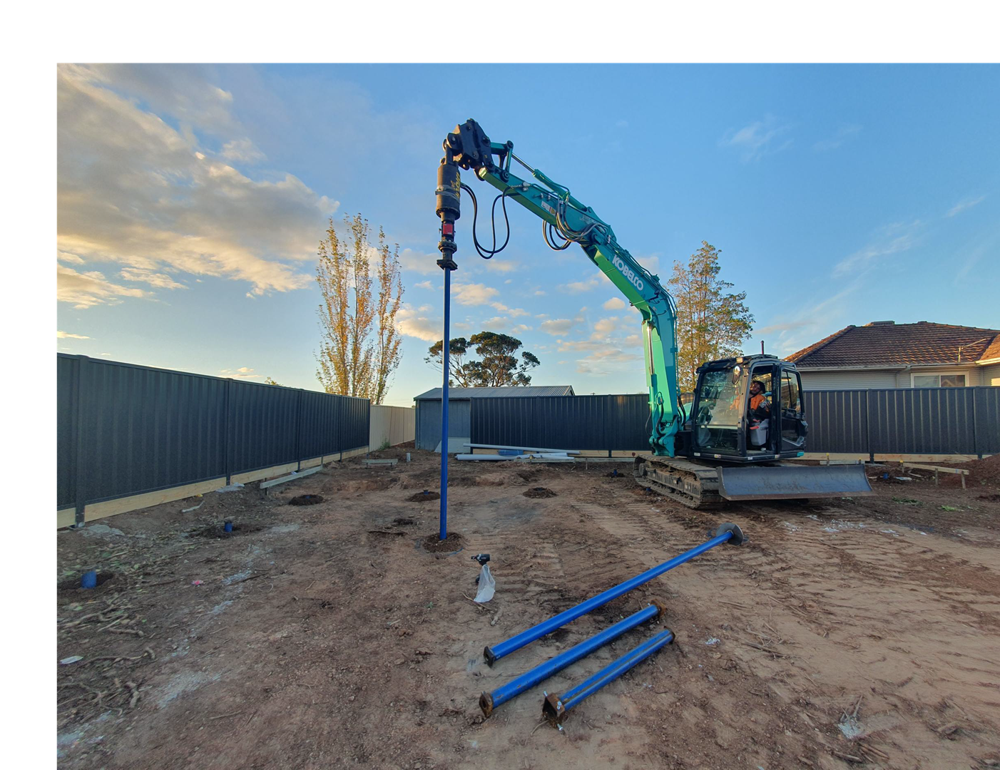 Koble Constructions 100kN Screw Piles and Extensions 6 meters deep Swan Hill Victoria. 3585