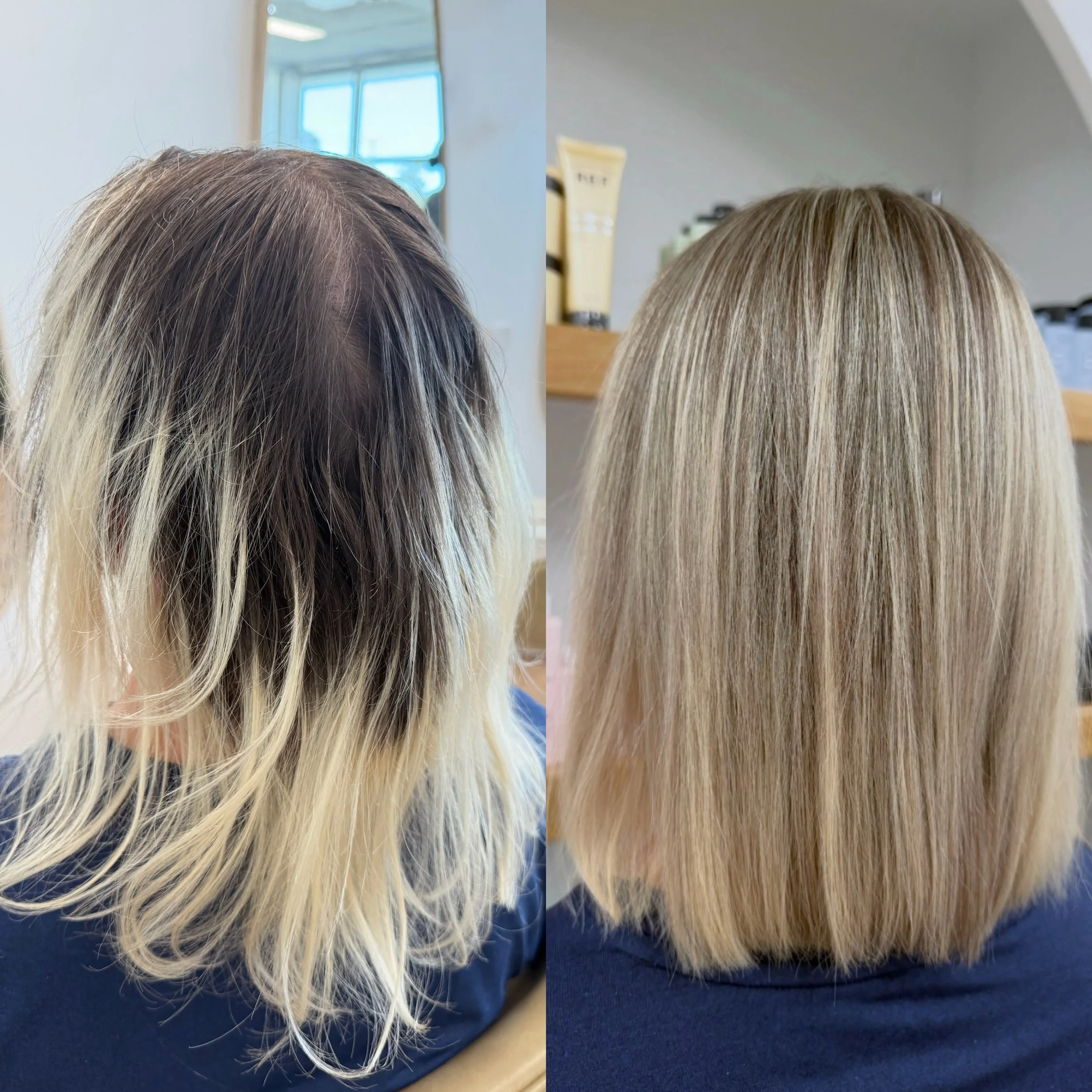 Transformation by @gina_salonalias ✨

Scalp bleach to melted foils + a little warmth. Lived in, dimensional and so much softer.