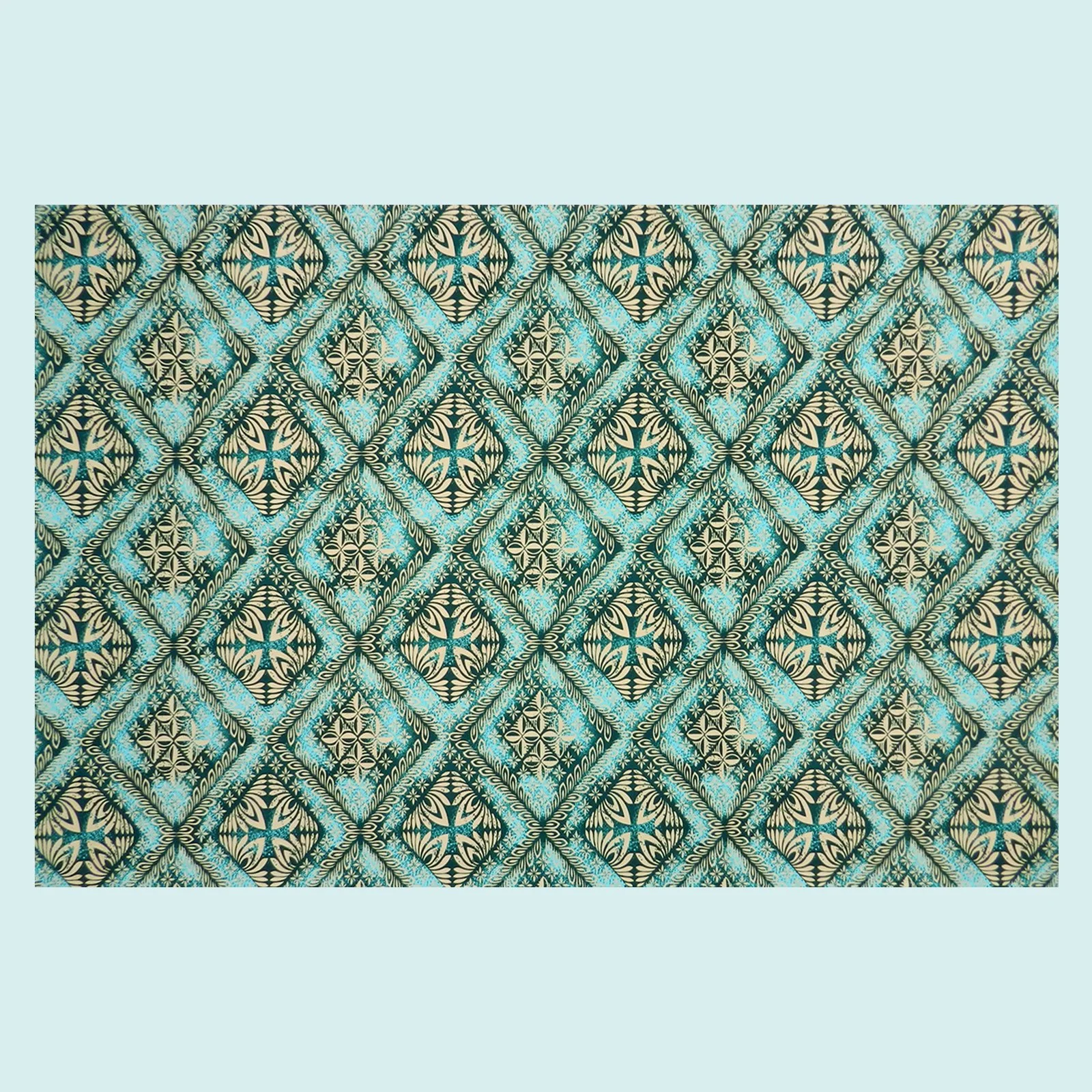 Paréo vert émeraude motif tapa || PAC053