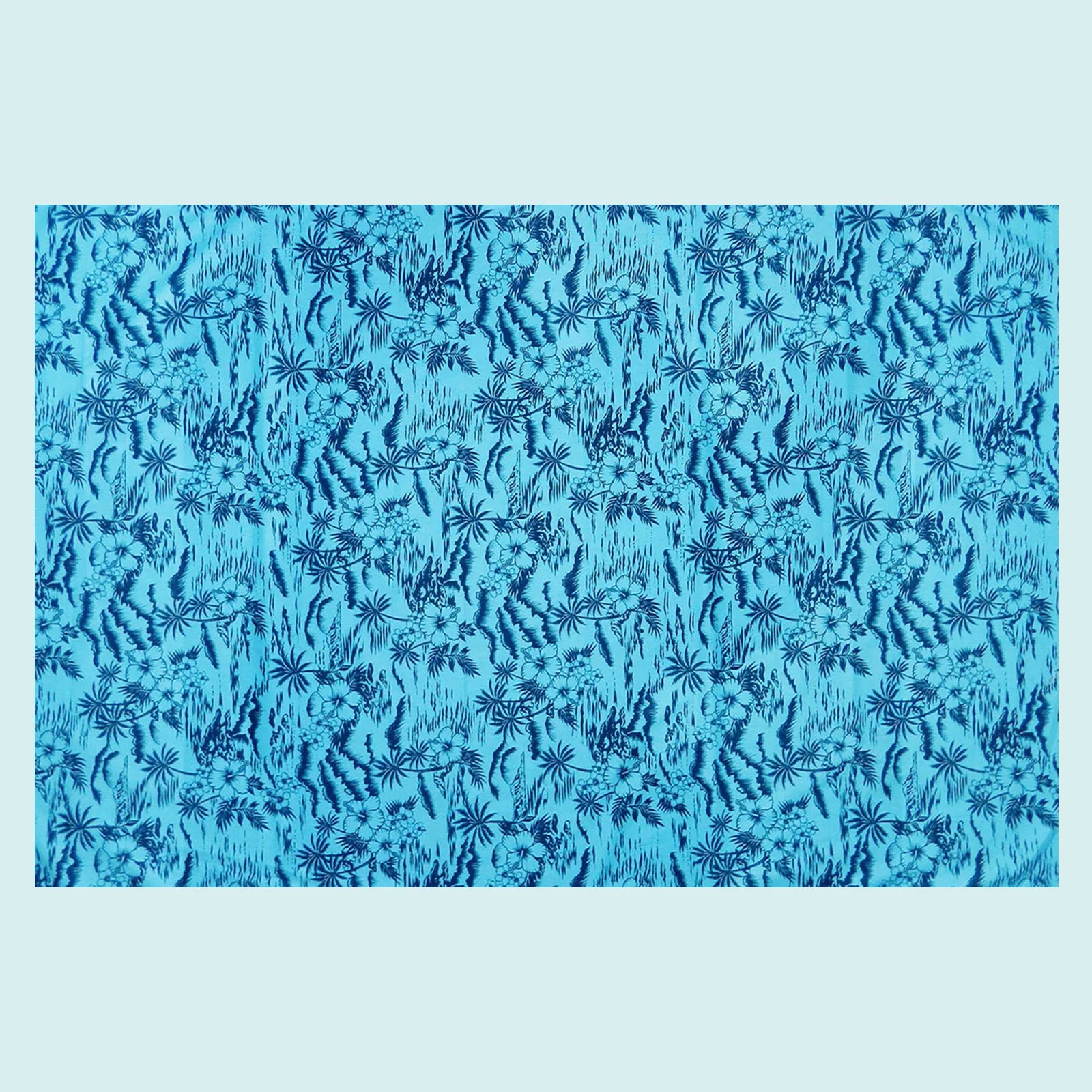 Paréo bleu ile et cocotier || PAC079