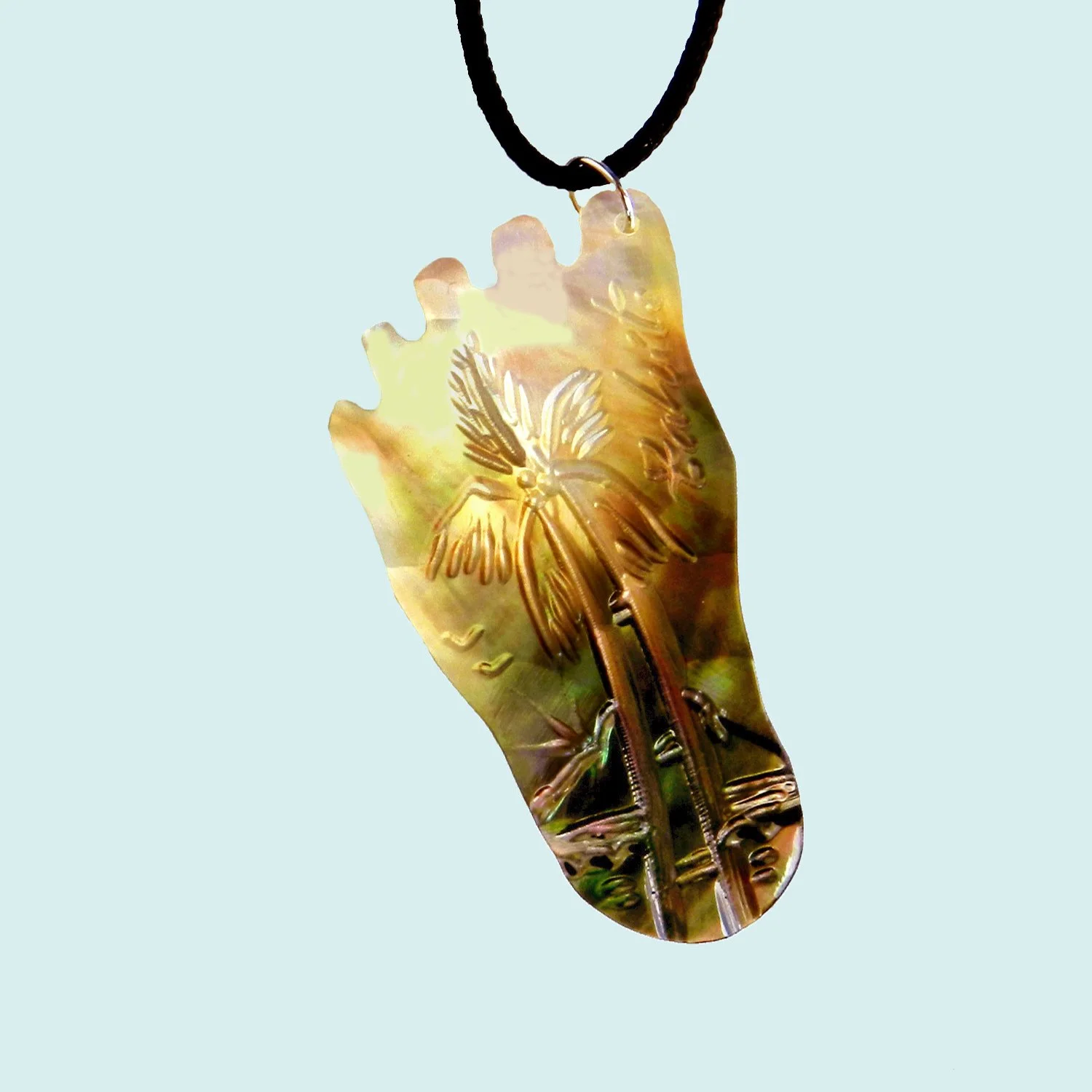 Pendentif tortue en nacre multicolore 