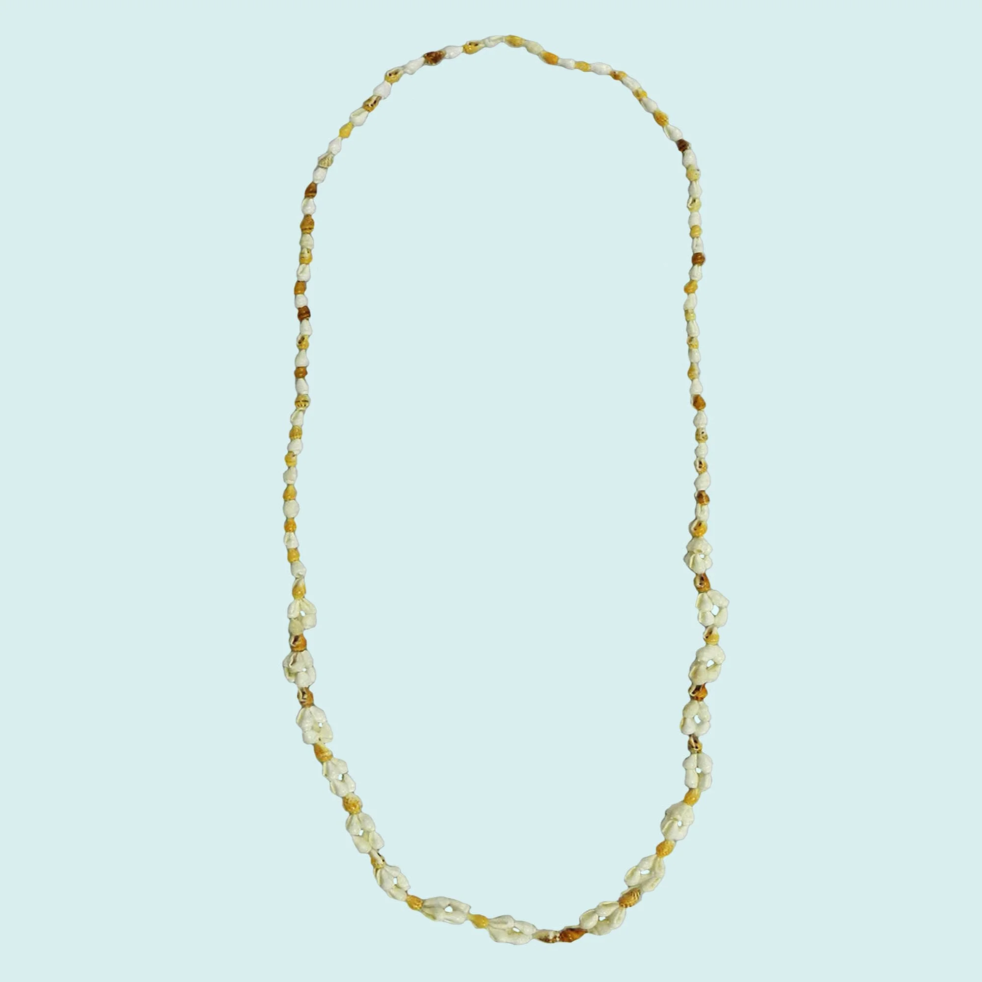 Collier Tahiti 1969 En Coquillages - Longueur 65 Cm, Avec Rosace - Occasion Vintage