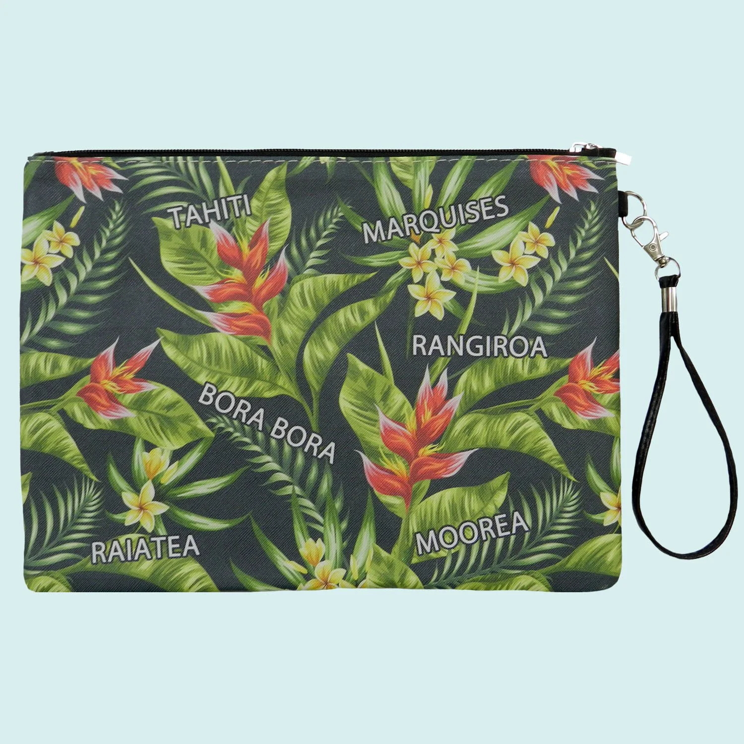 Pochette verte oiseau du paradis || POC025