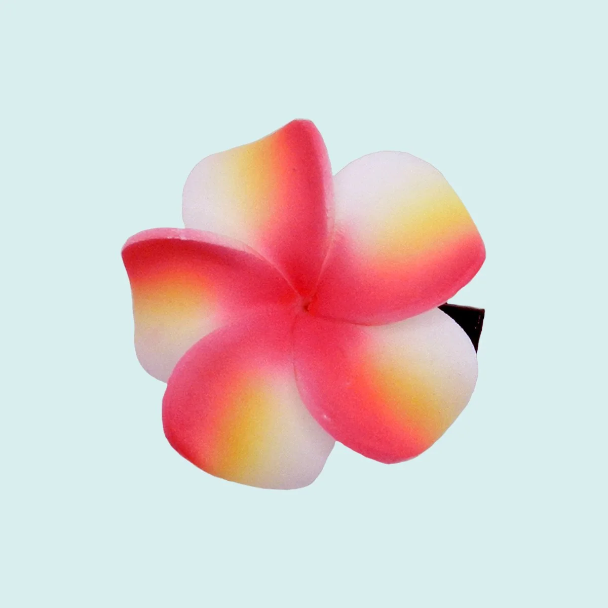 Petit frangipanier rose jaune sur pince || PIN015