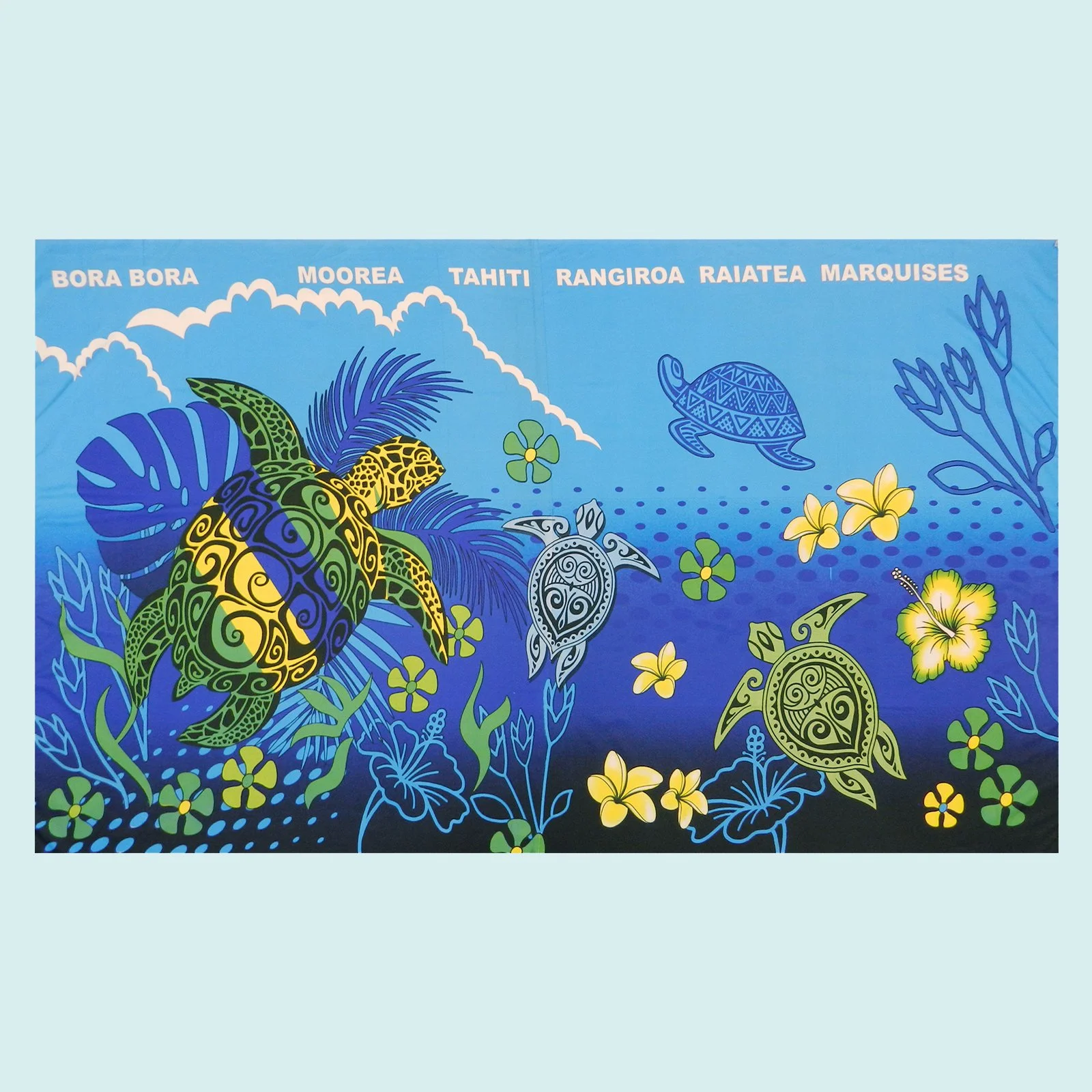 Paréo bleu tortue océan || PAV011
