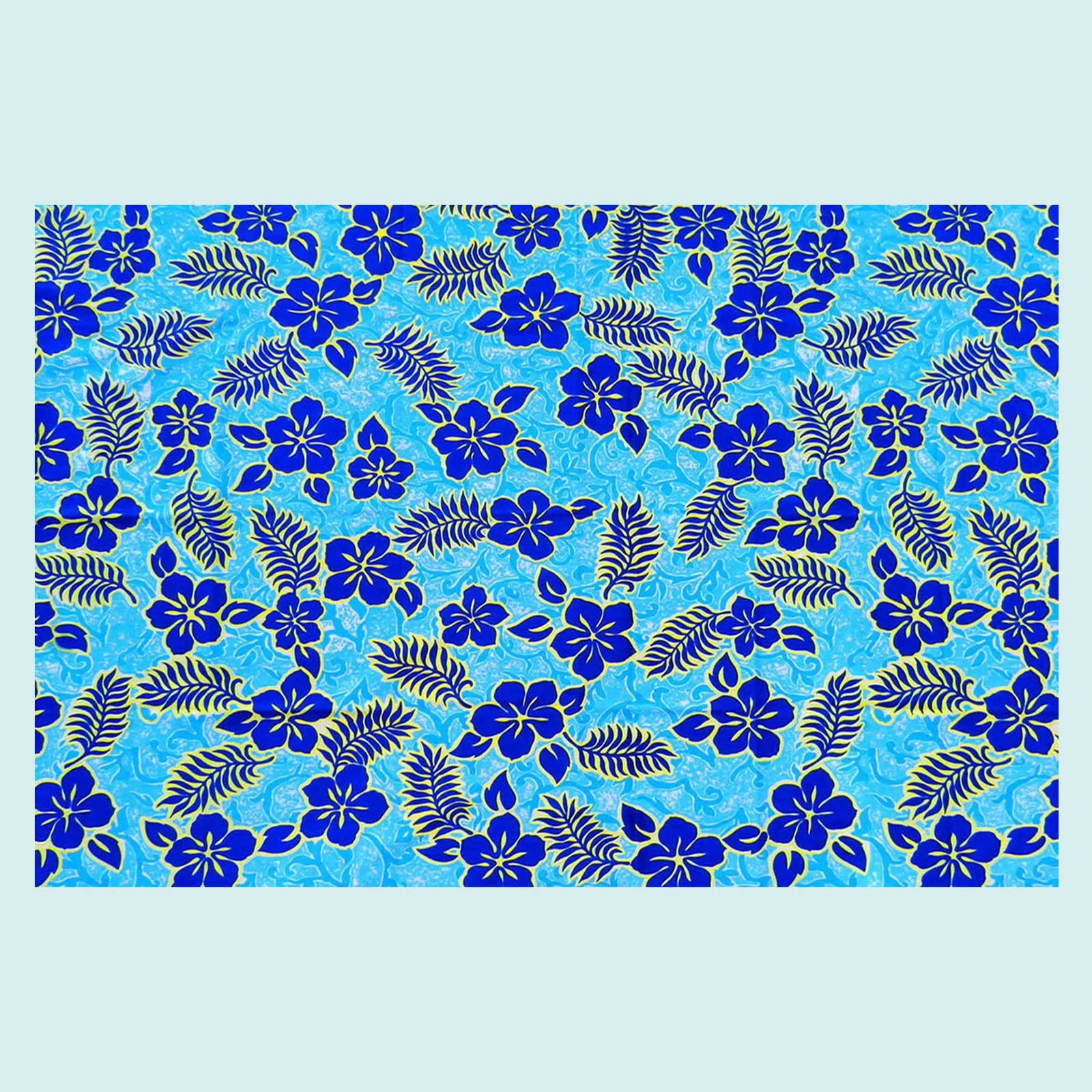 Paréo turquoise frangipanier bleu || PAC111
