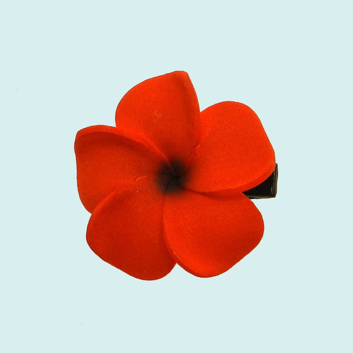 Petit frangipanier rouge sur pince || PIN007