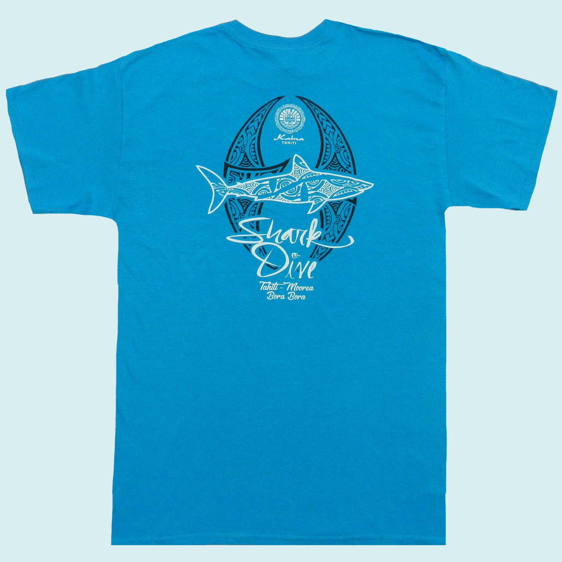 Tee shirt bleu lagon shark dive || TMC049