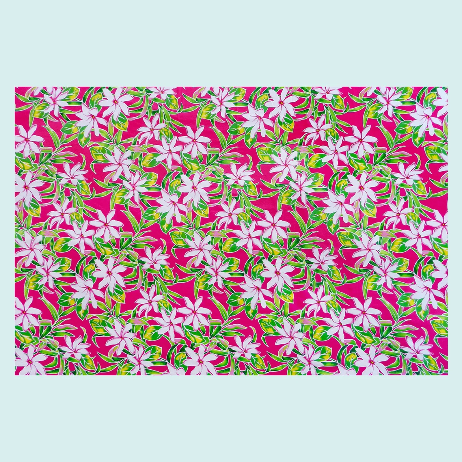 Paréo fushia tiaré Tahiti et feuilles || PAC103