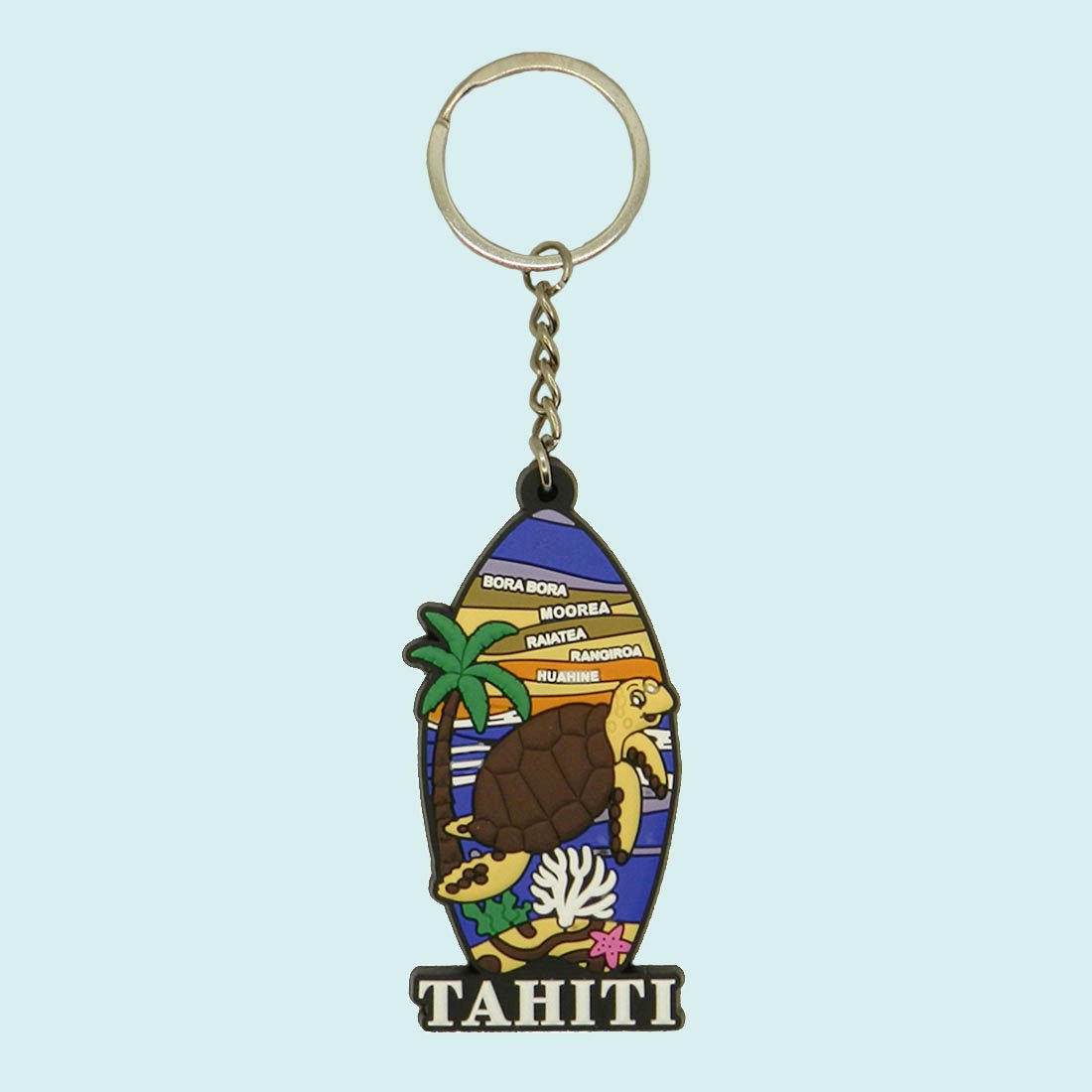 Porte clefs en pvc tortue Tahiti || CUP025