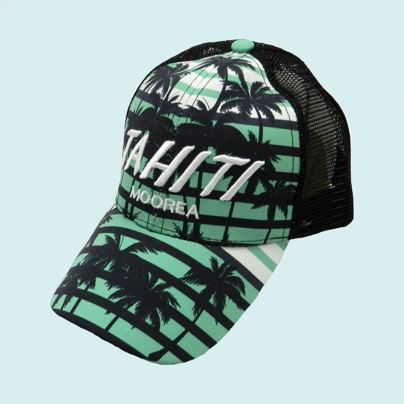 Casquette verte cocotier Tahiti || CAS017