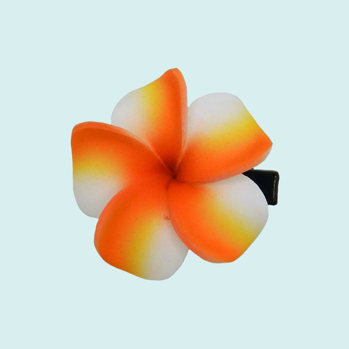 Petit frangipanier orange jaune sur pince || PIN016