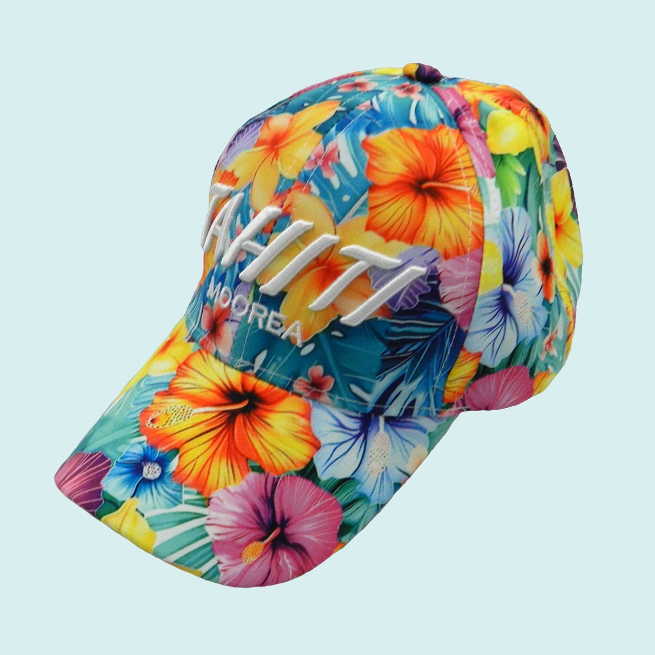 Casquette verte hibiscus tahiti || CAS011