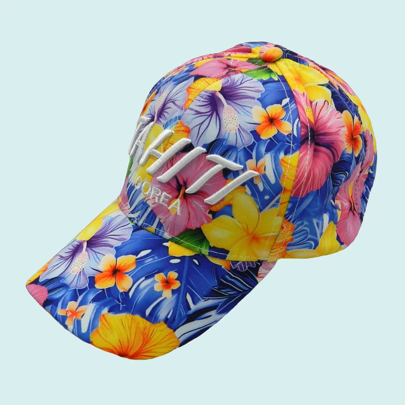 Casquette bleu hibiscus tahiti || CAS010