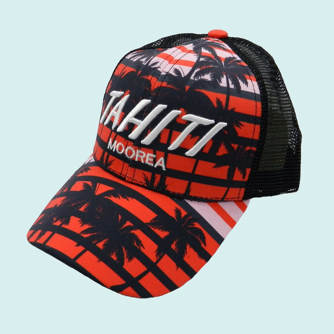 Casquette rouge cocotier Tahiti || CAS016
