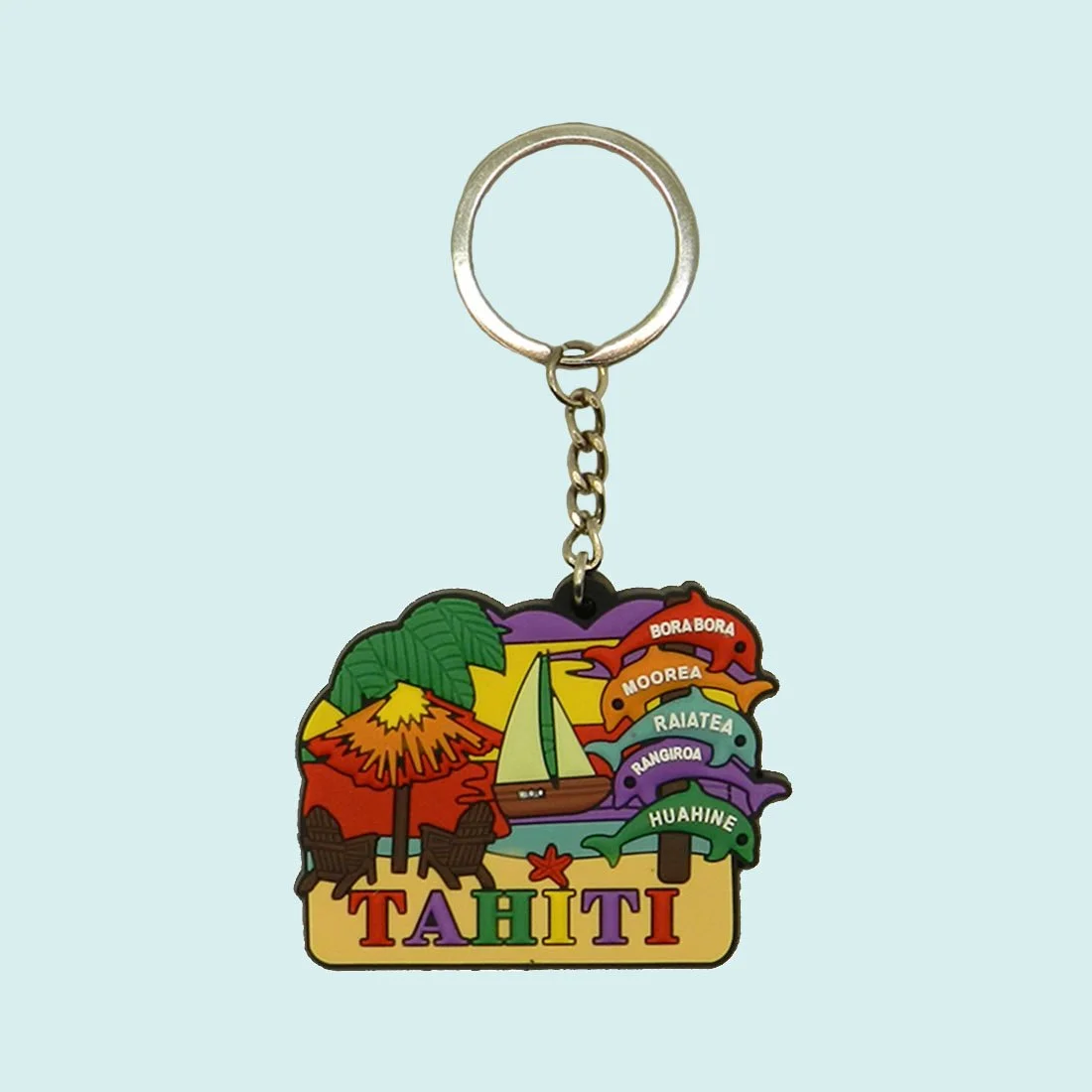 Porte clefs en pvc dauphin Tahiti || CUP026