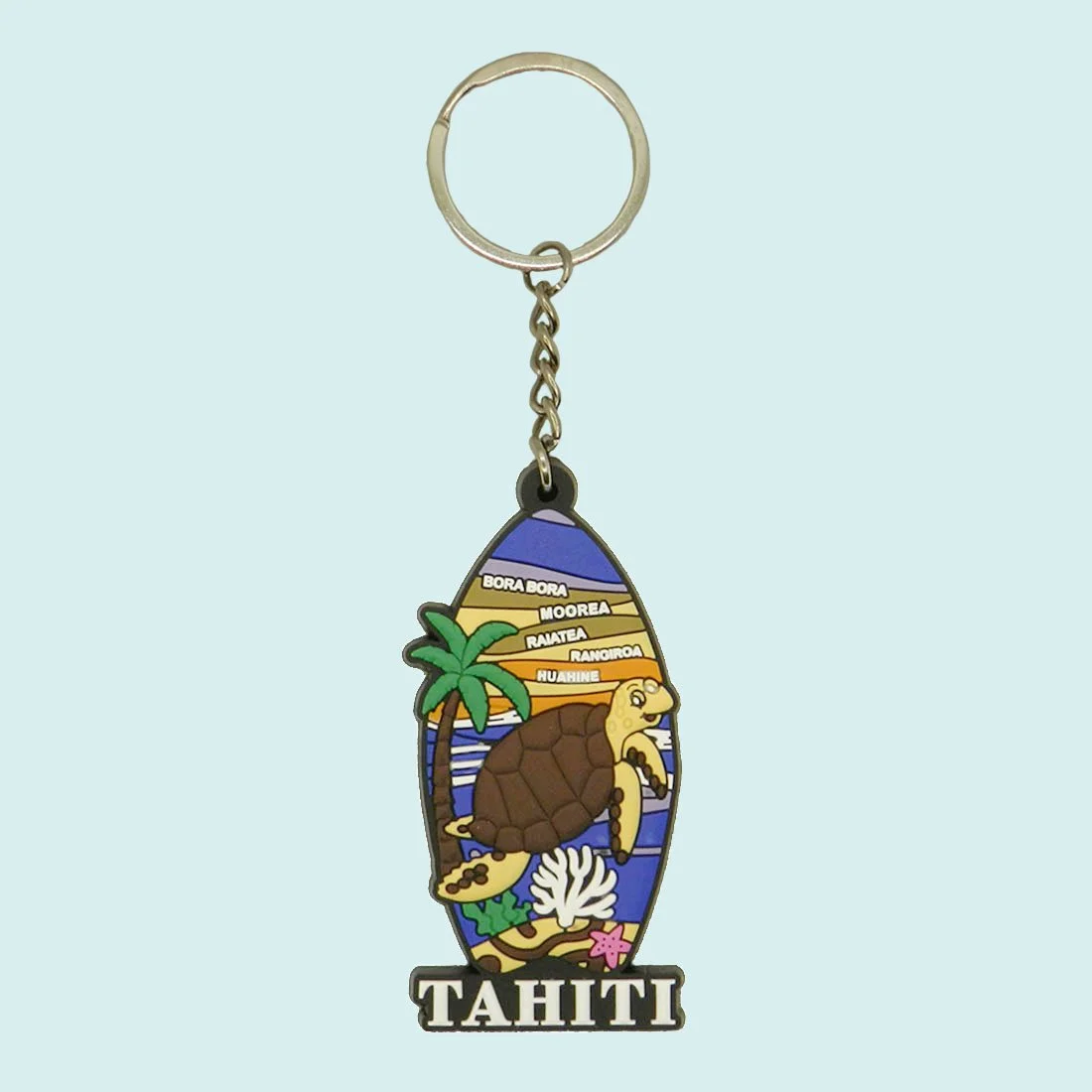 Porte clefs en pvc tortue Tahiti || CUP025