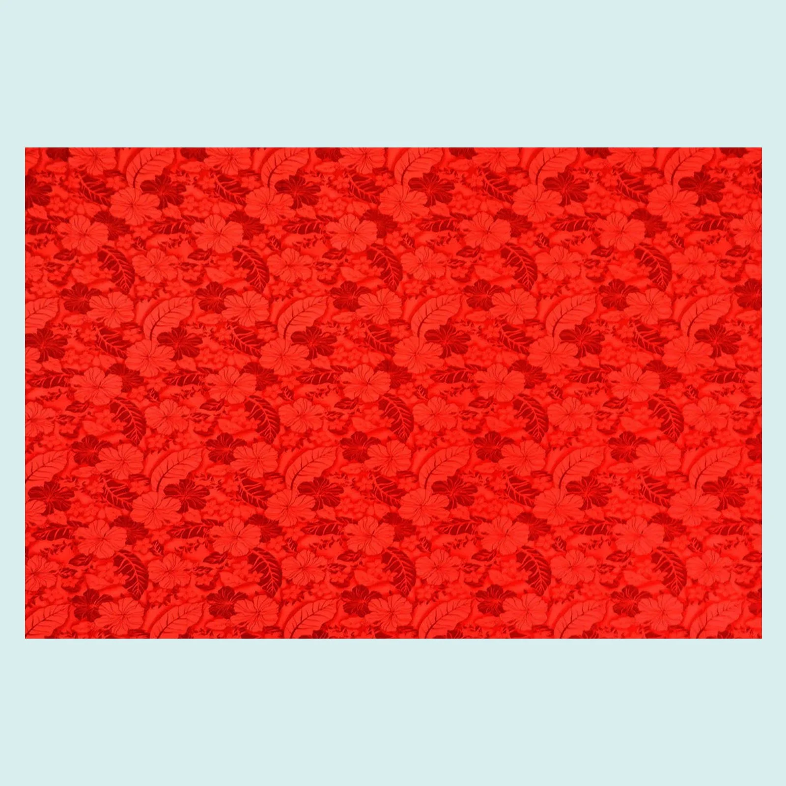 Paréo rouge hibiscus et feuillages || PAC092