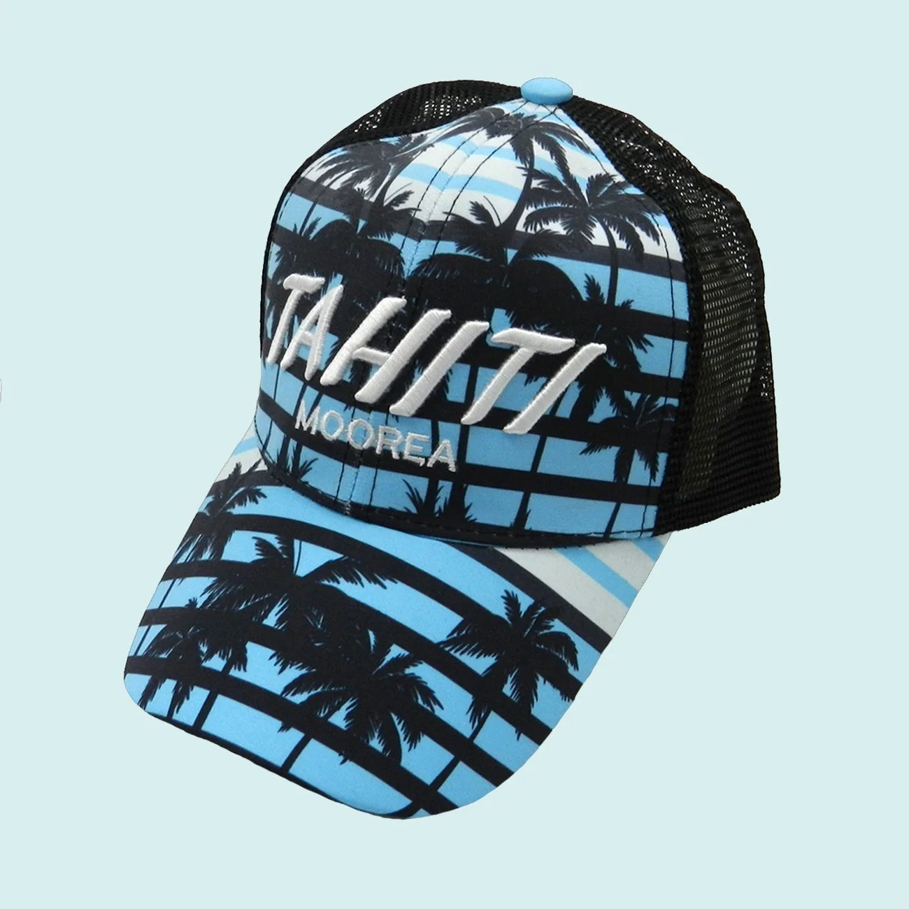 Casquette bleu ciel cocotier Tahiti || CAS015