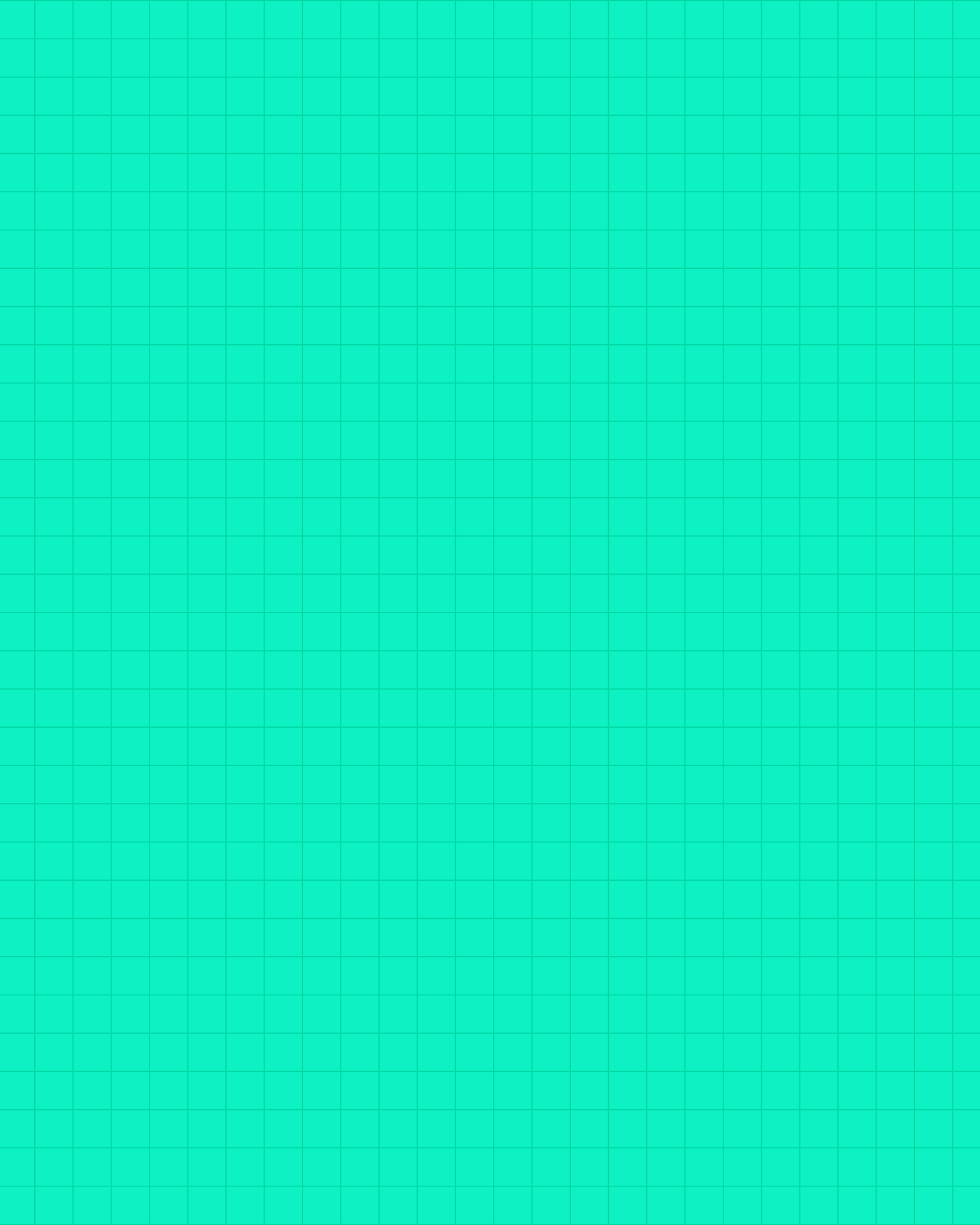 A blank teal-colored grid background with small squares.
