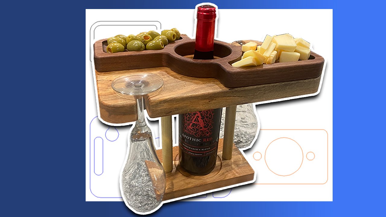 Wine Caddy and Charcuterie Board