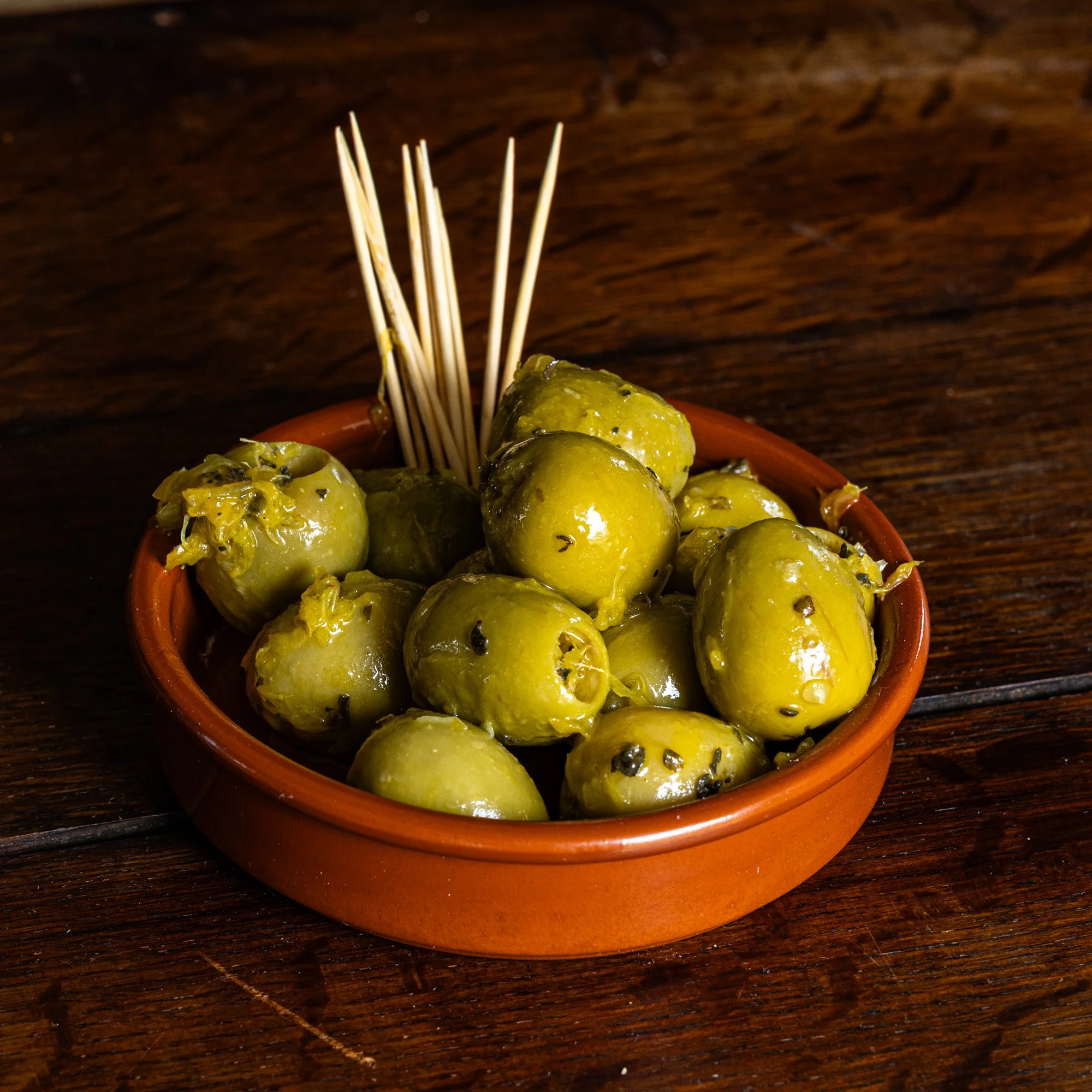 Gordal olives, orange and oregano