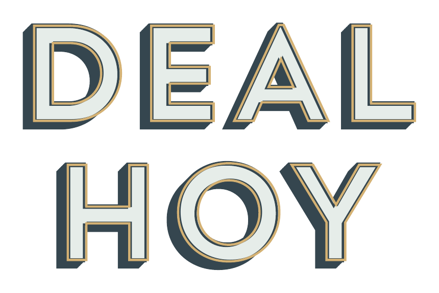 Text that reads "DEAL HOY" in large, 3D-style letters with a shadow effect.