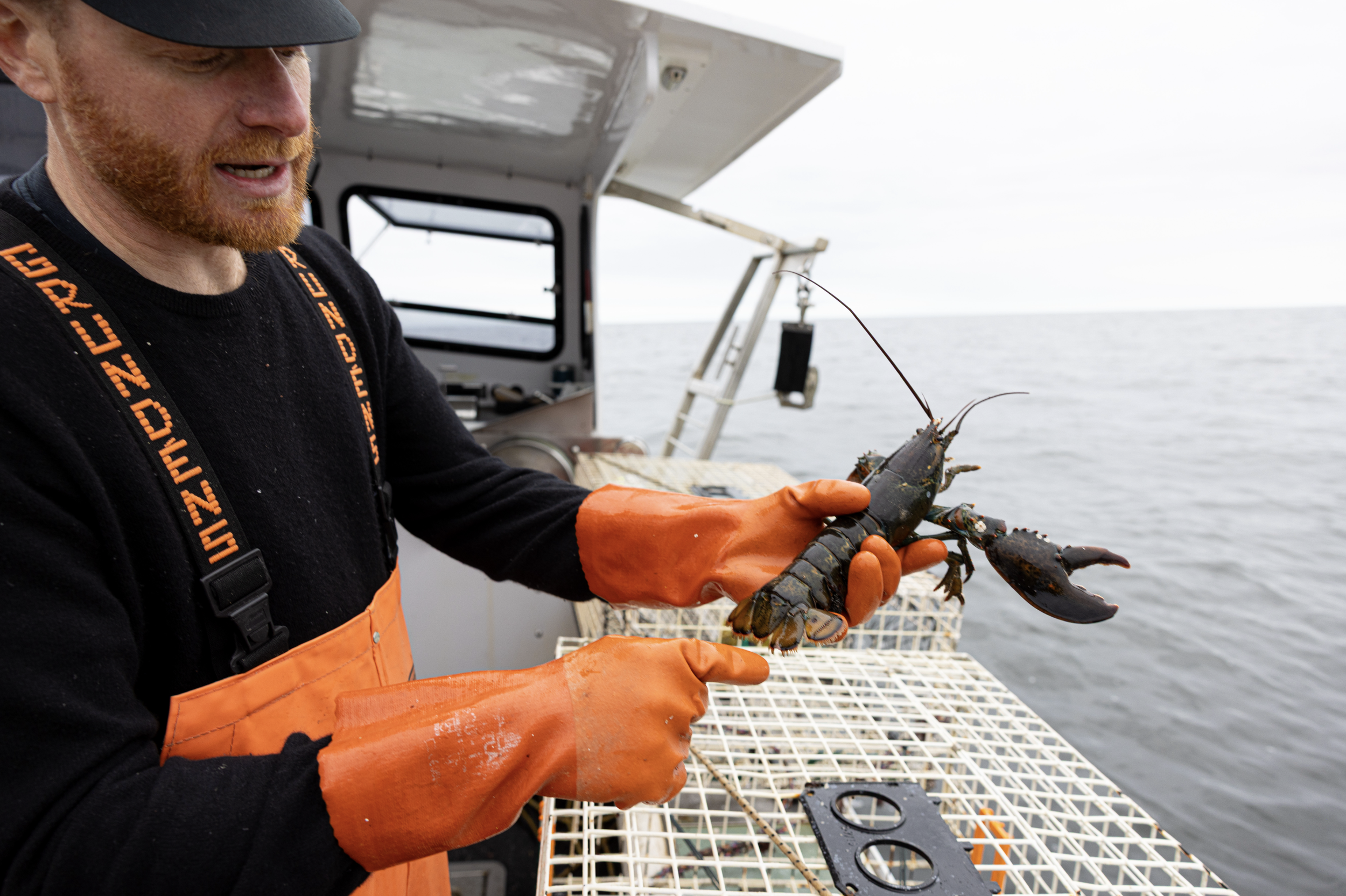 lobsterman teaching about lobster industry regulations during ceremony at sea
